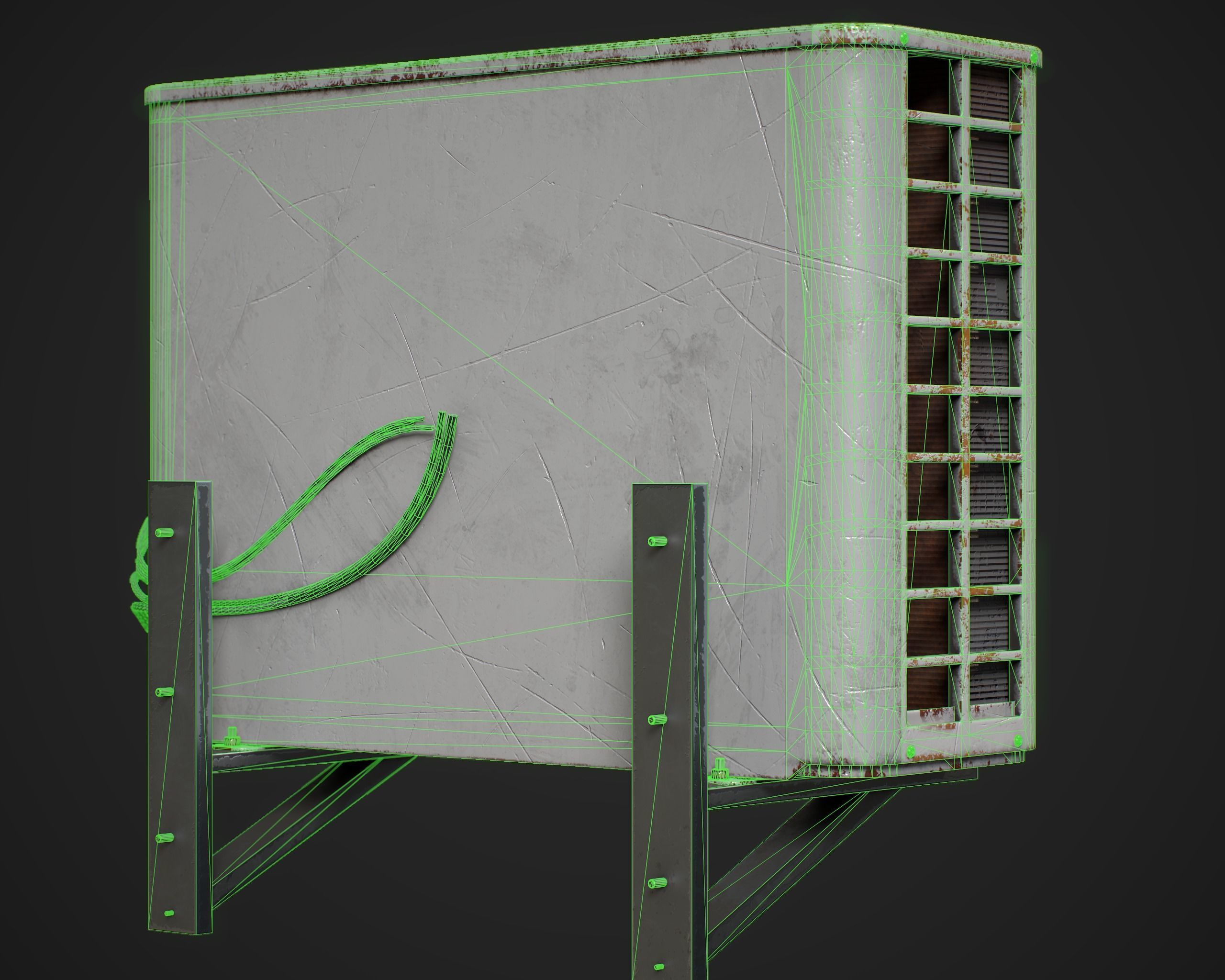 Outside air conditioner 3D model_11