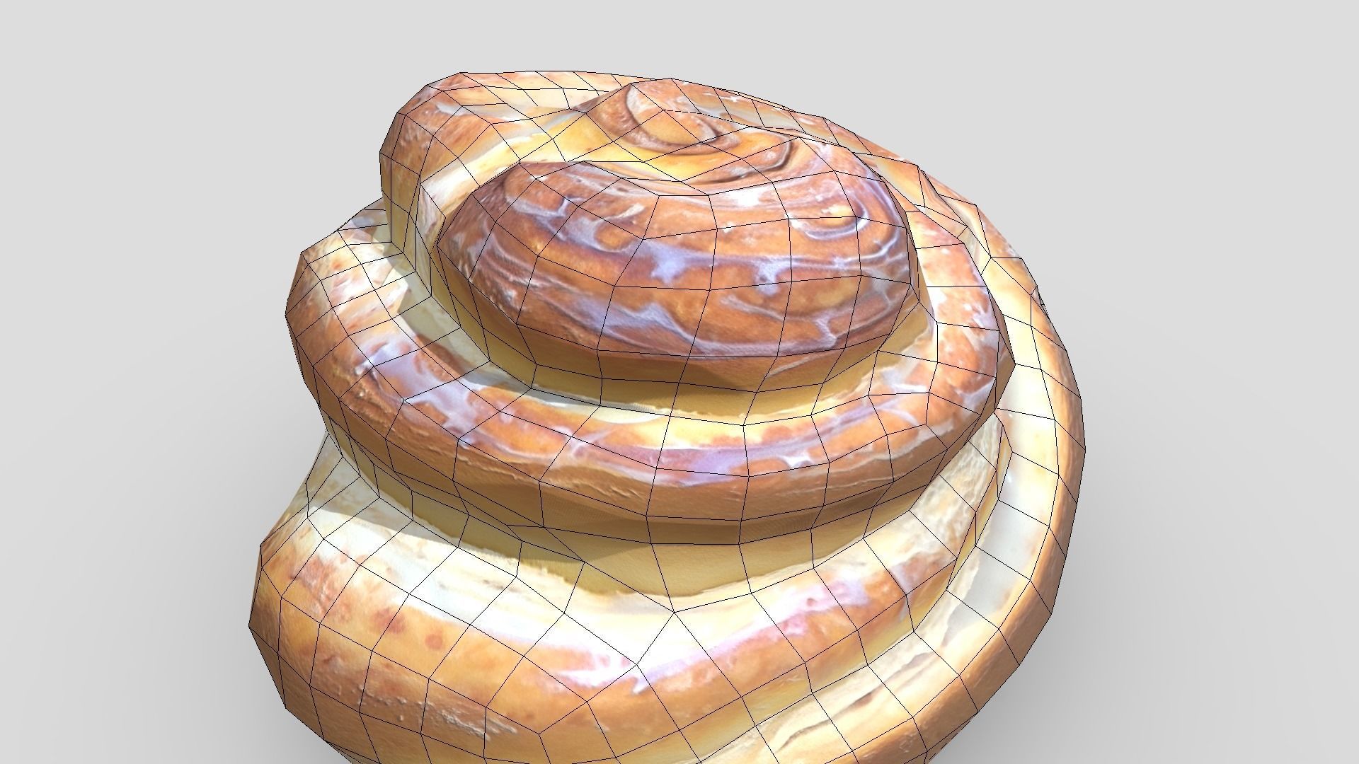 Cinnamon Roll 2 Low-poly 3D model_10