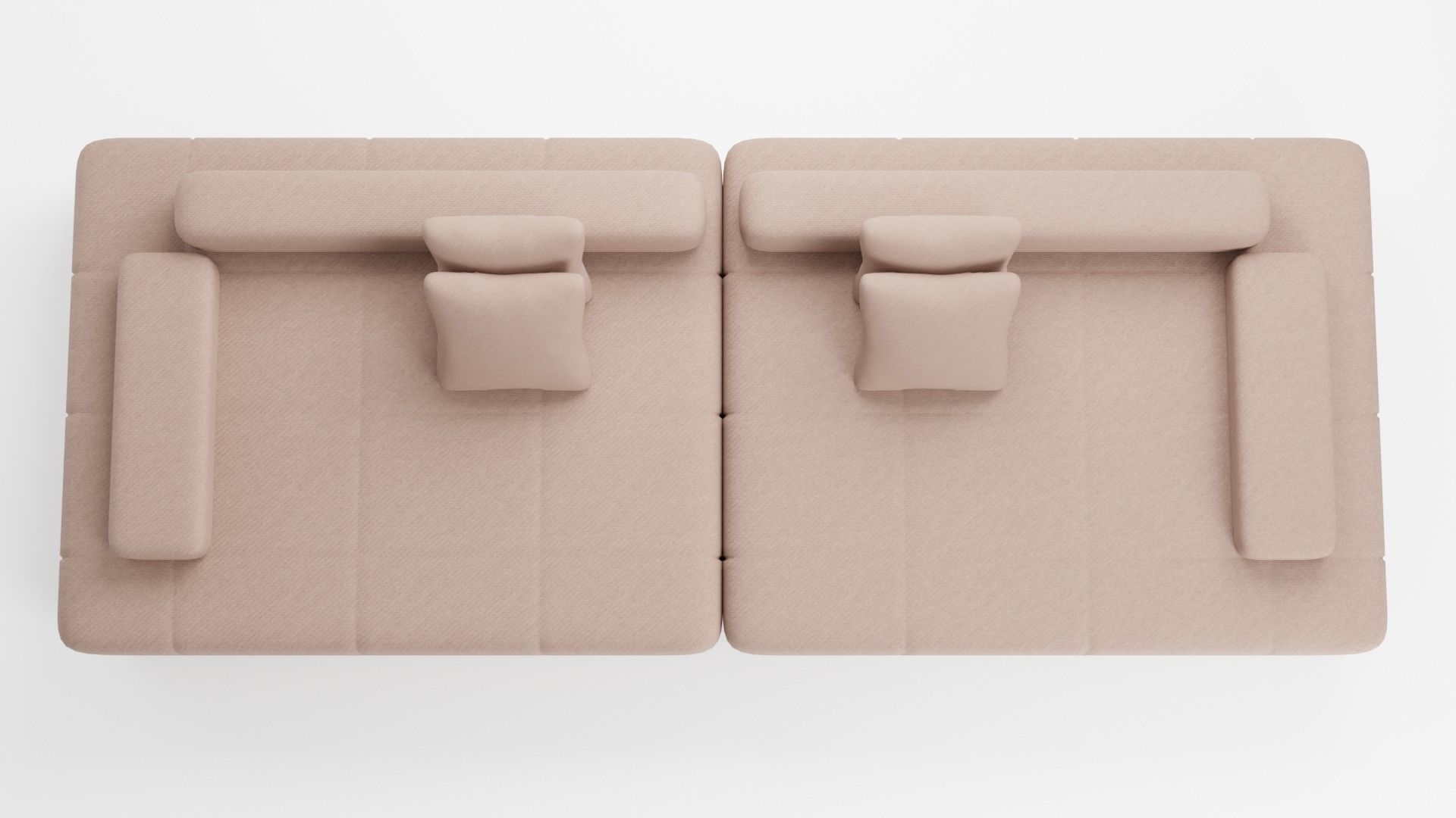 Fabric sofa in brown tones with a modular system 3D model_5