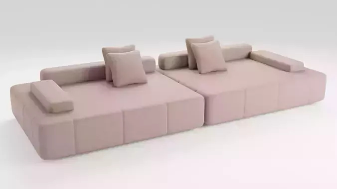 Fabric sofa in brown tones with a modular system