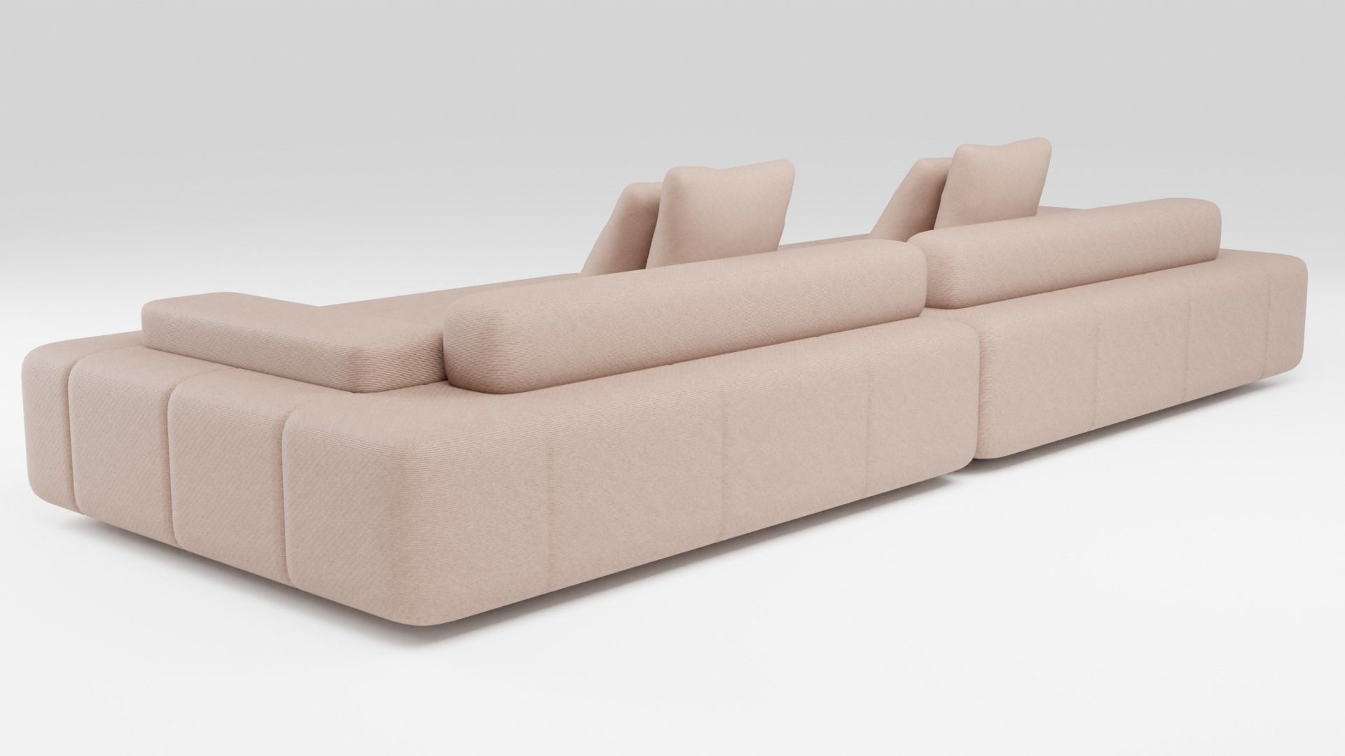 Fabric sofa in brown tones with a modular system 3D model_3