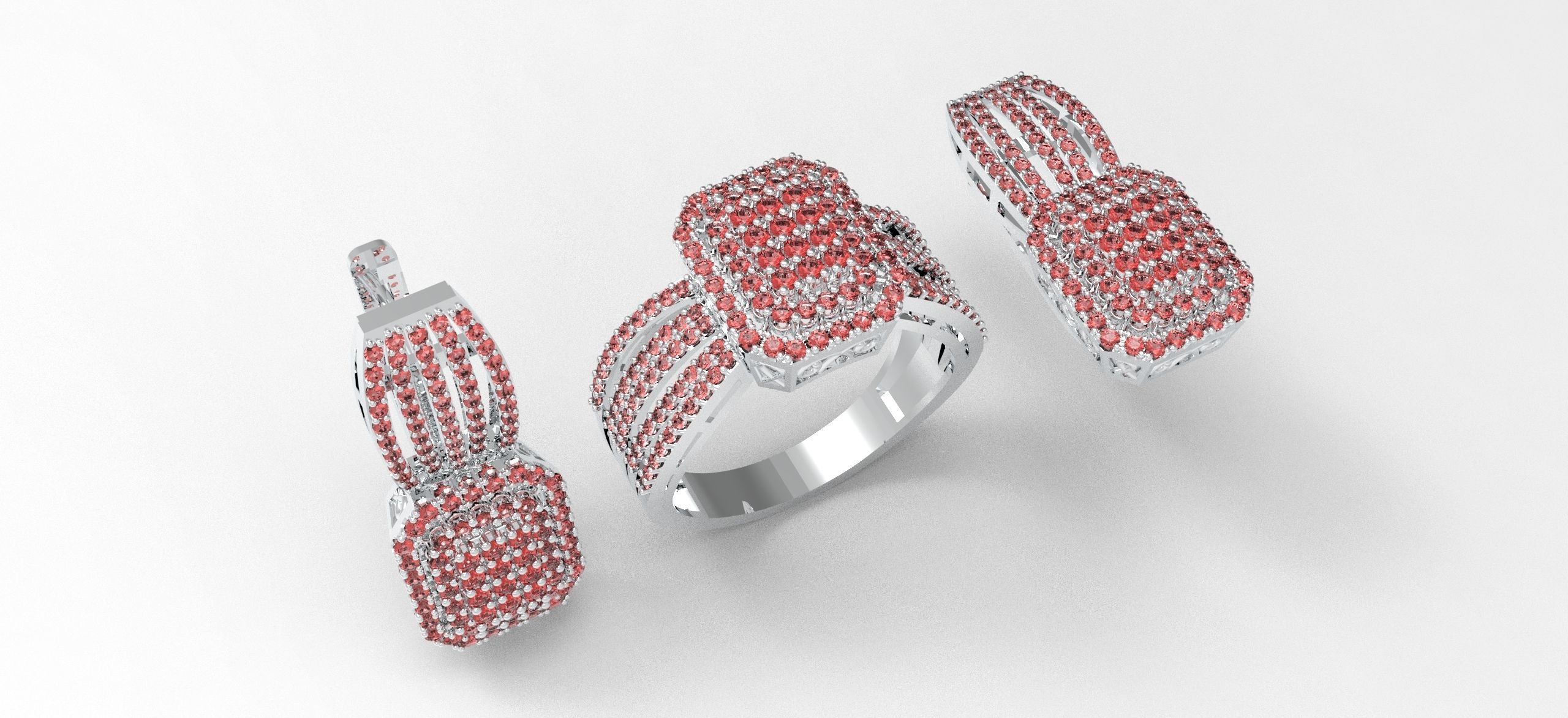 Diamond Jewelry Set 3D print model_5