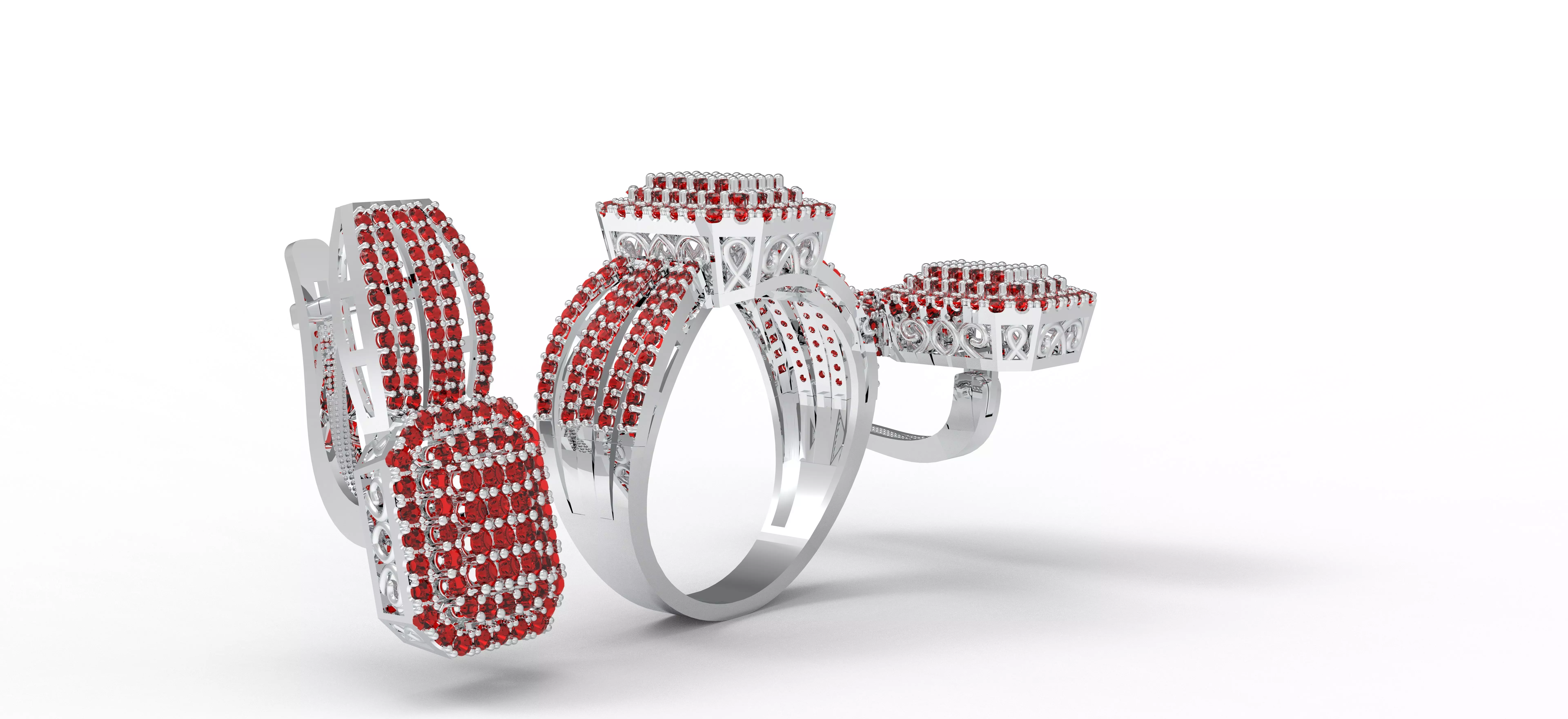 Diamond Jewelry Set 3D print model_0