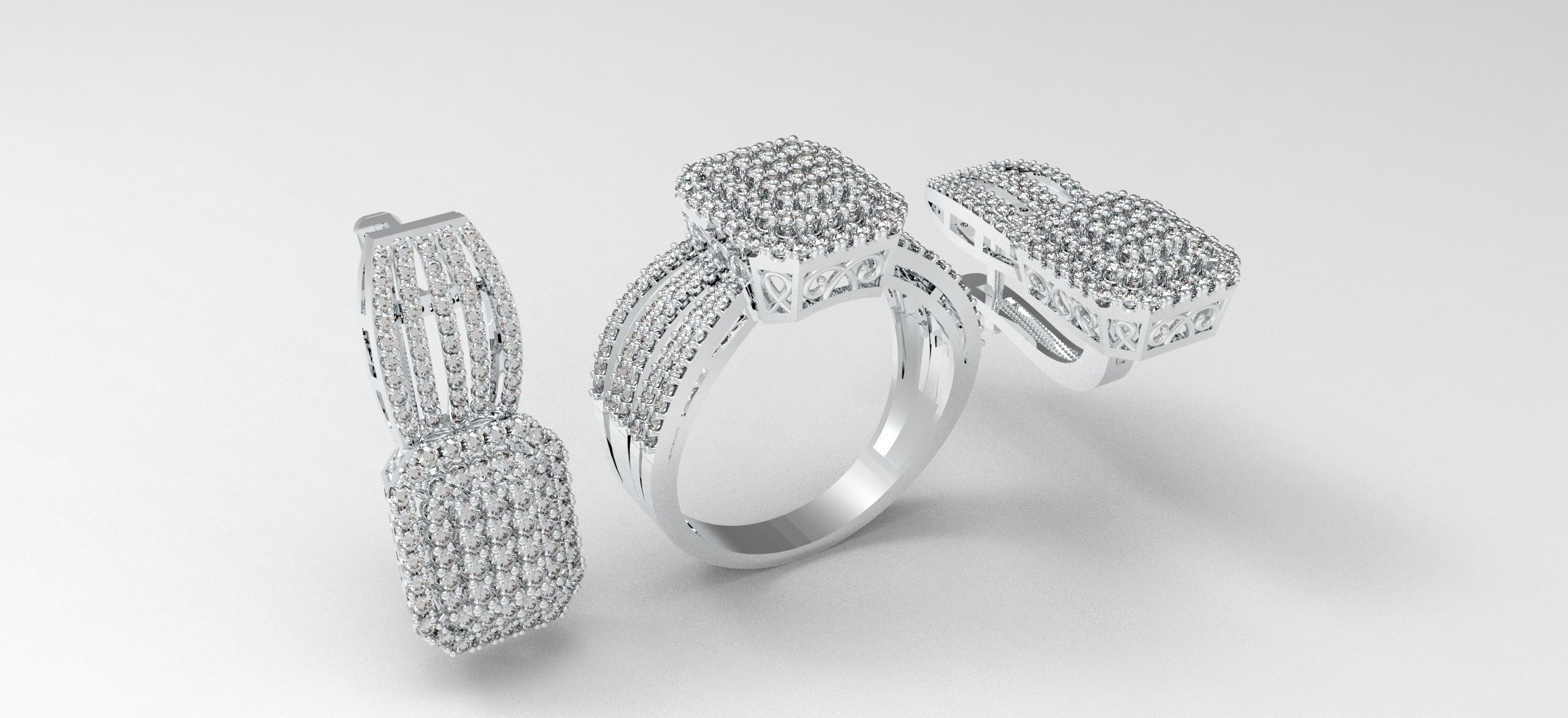 Diamond Jewelry Set 3D print model_2