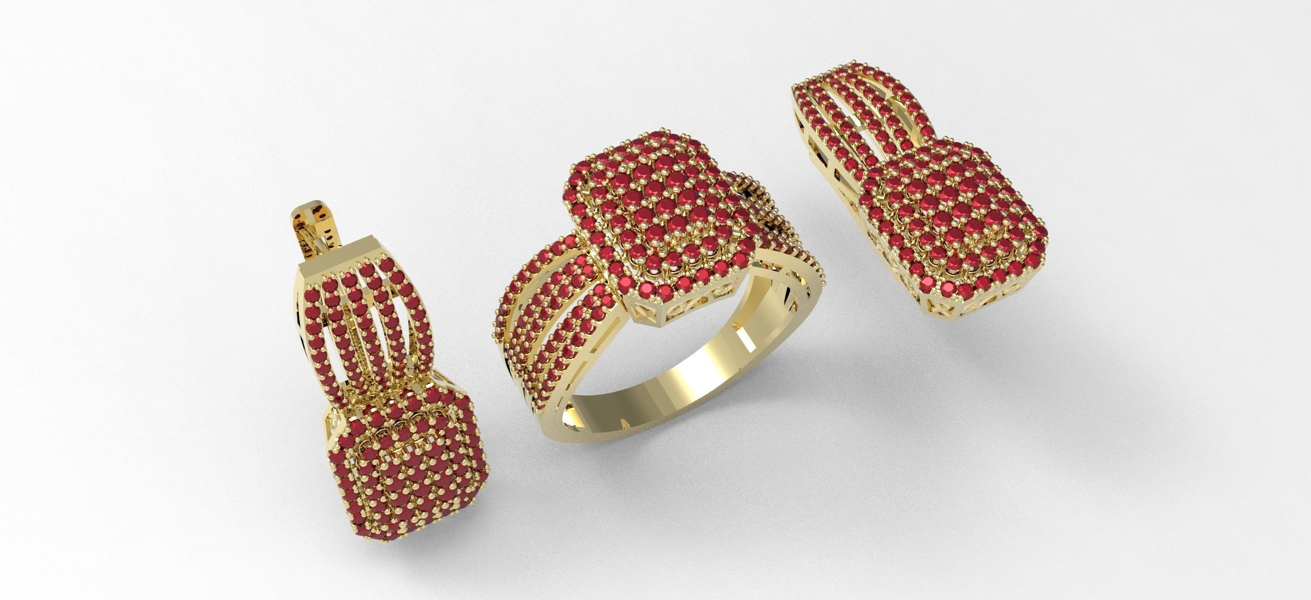 Diamond Jewelry Set 3D print model_4