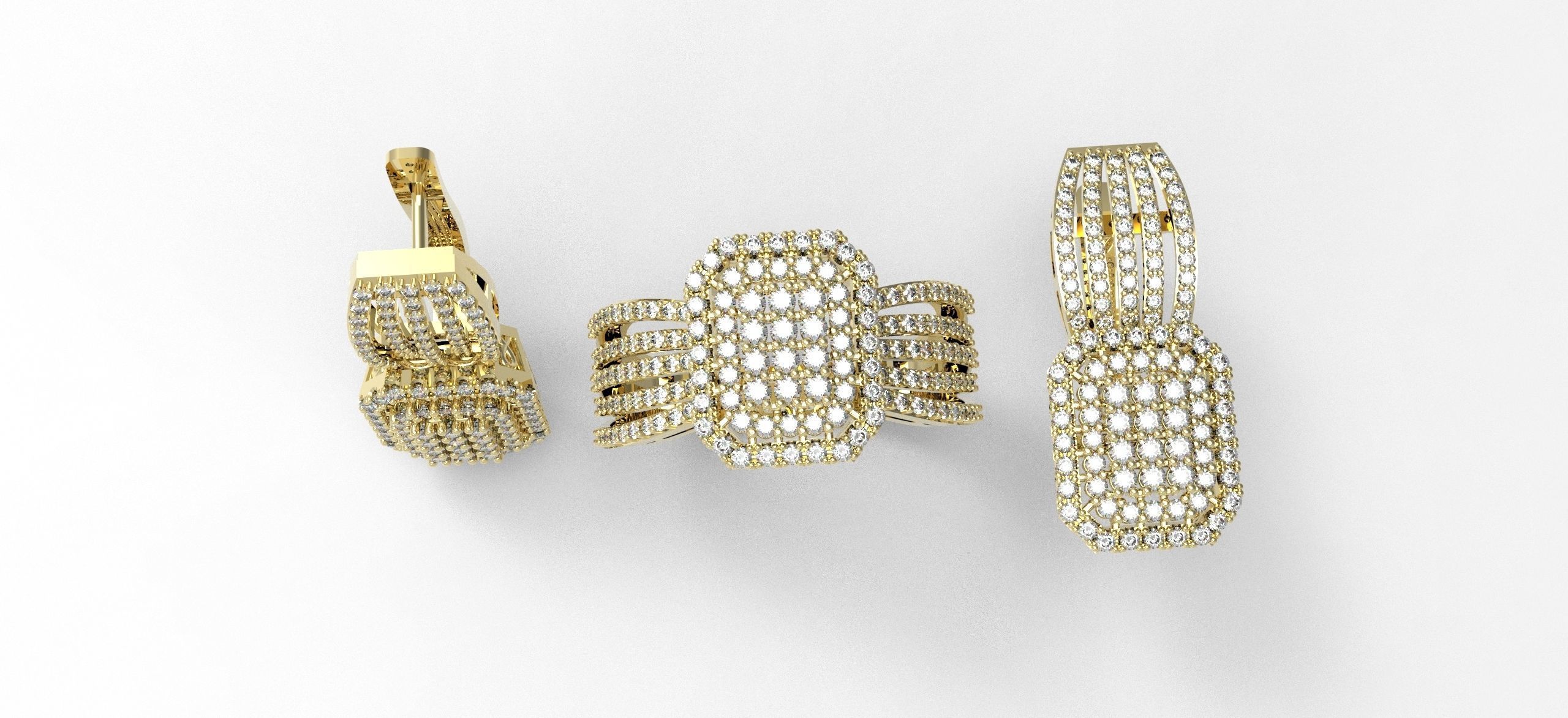 Diamond Jewelry Set 3D print model_3