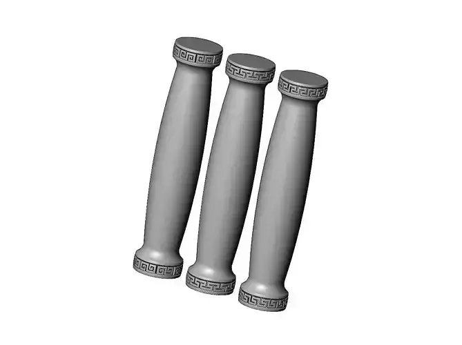 Rounded greek key model making miniature pillar columns