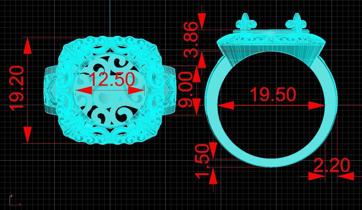 Ring G60 3D print model_4