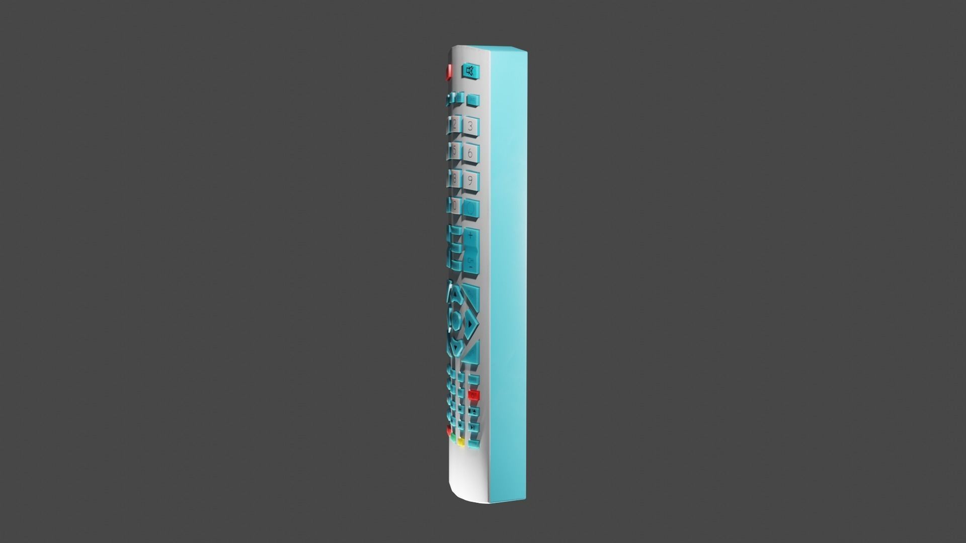 Blue TV Remote Control 3D model_3