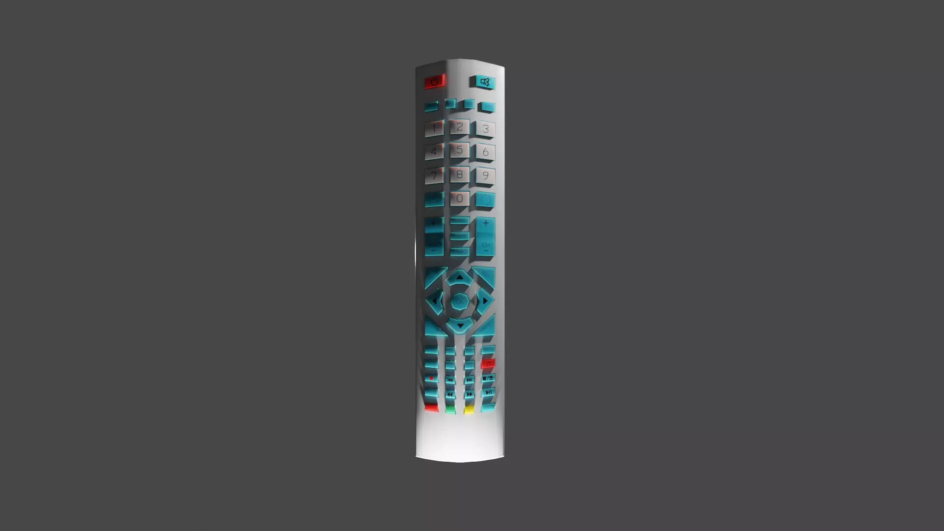 Blue TV Remote Control 3D model_0