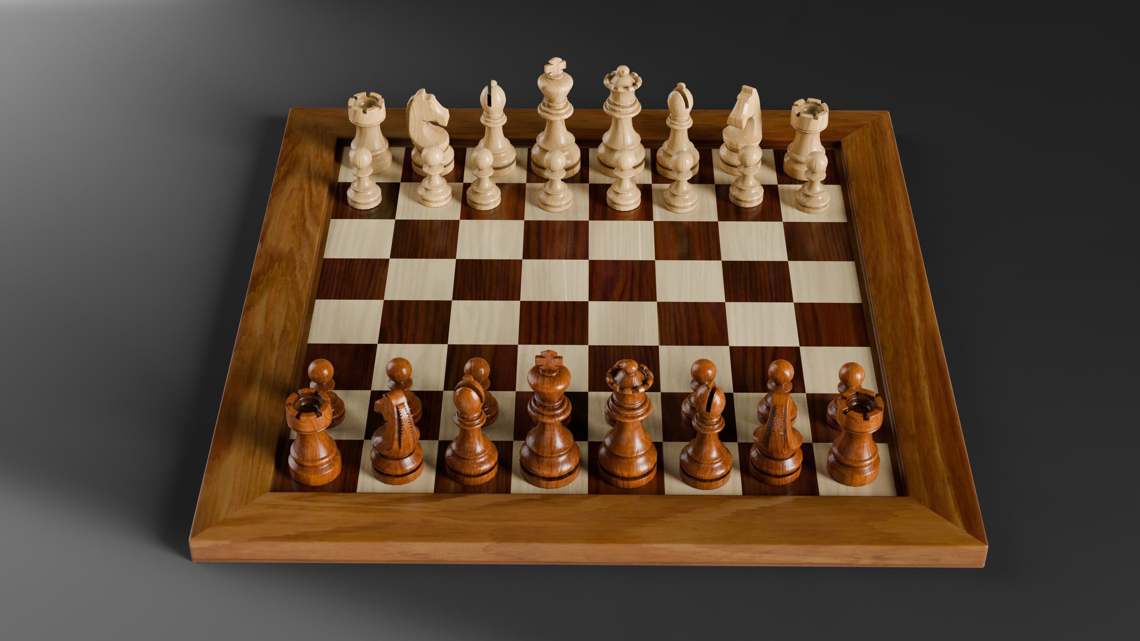 Chess 3D set Low-poly 3D model_7