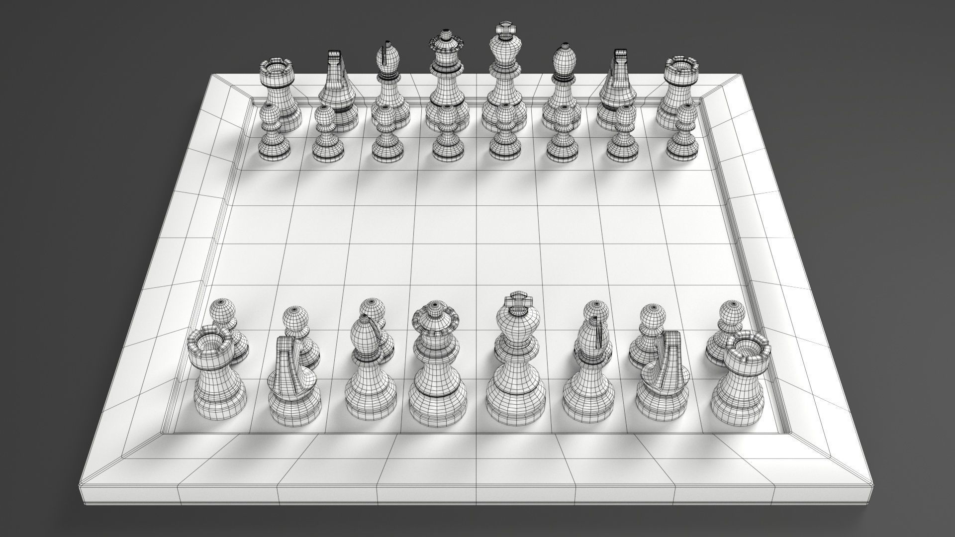Chess 3D set Low-poly 3D model_8