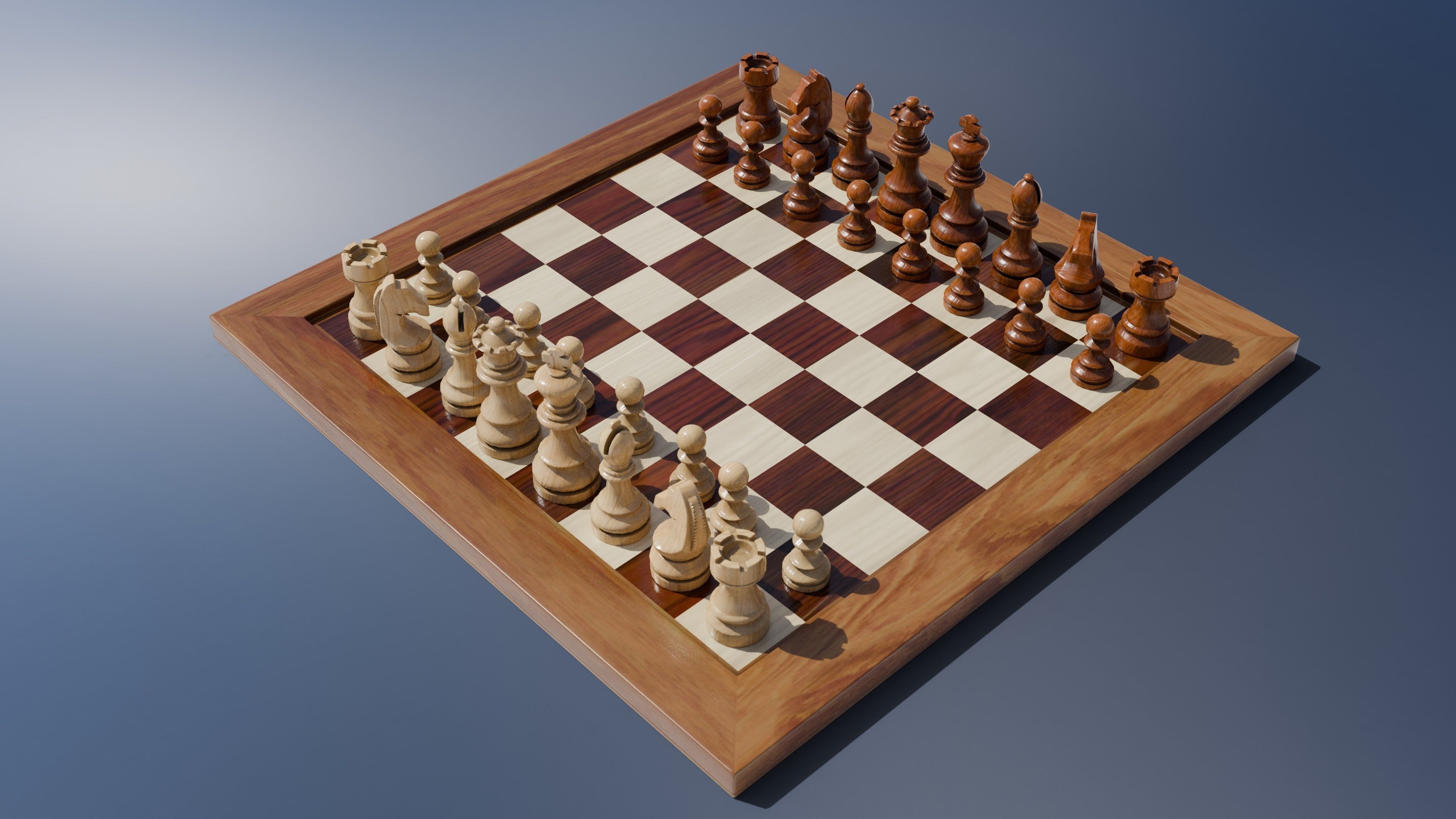 Chess 3D set Low-poly 3D model_6