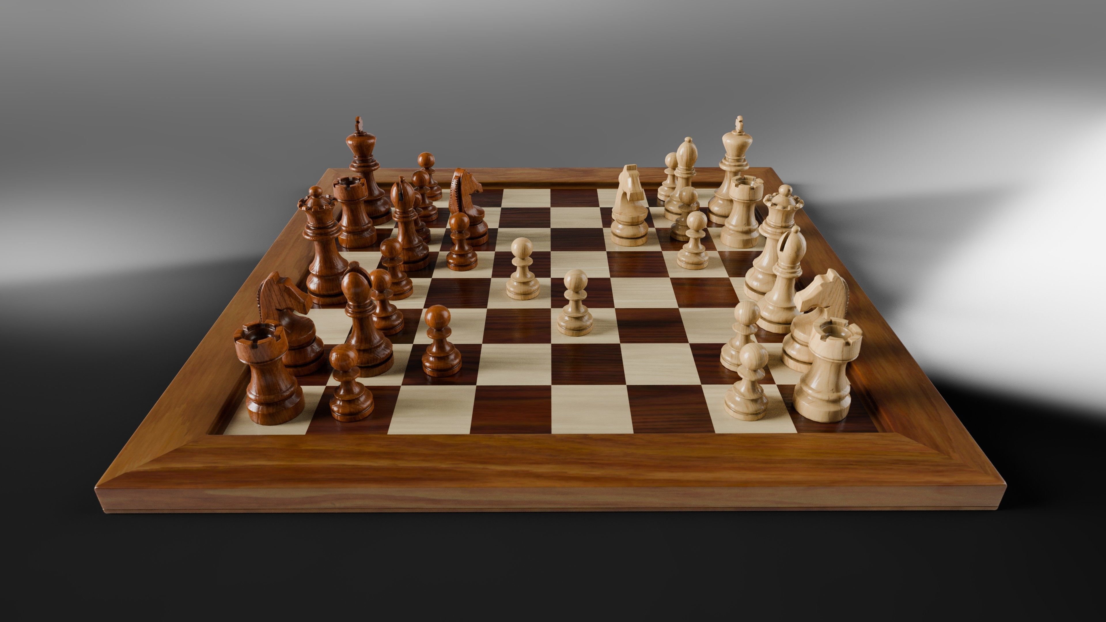 Chess 3D set Low-poly 3D model_4