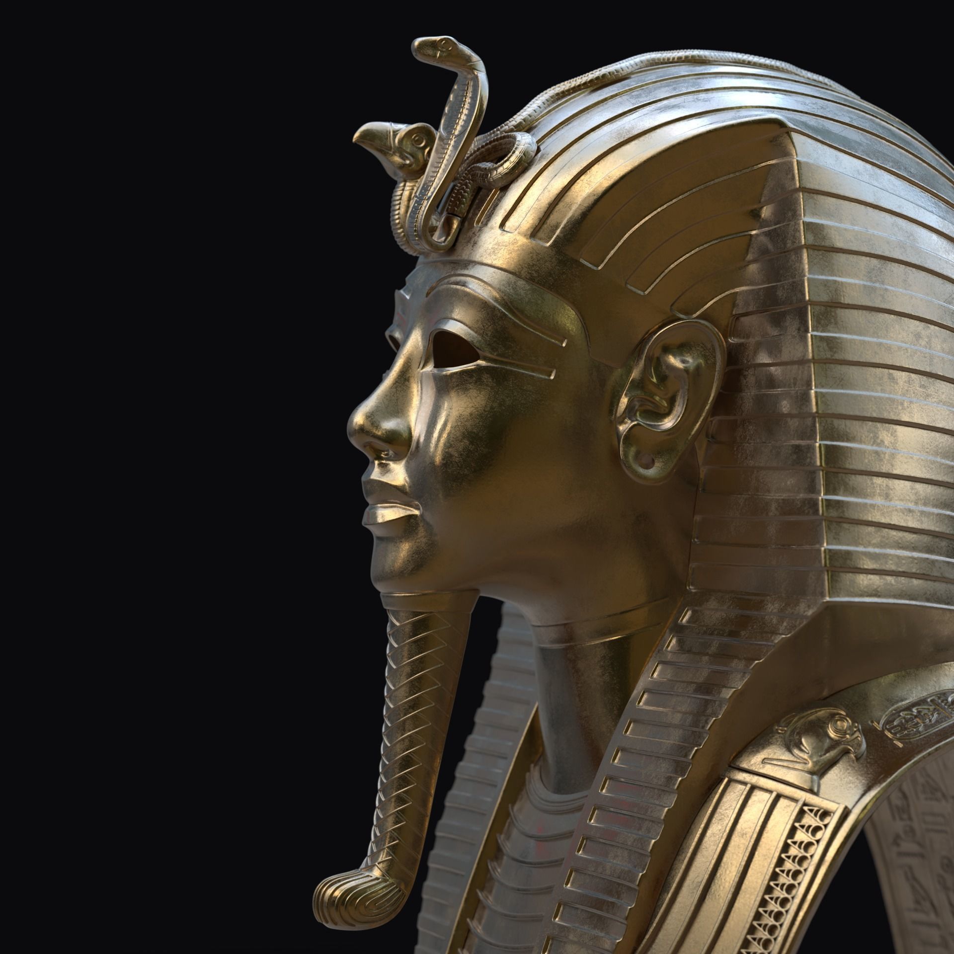 Tutankhamun Mask v4 G 3D model_1