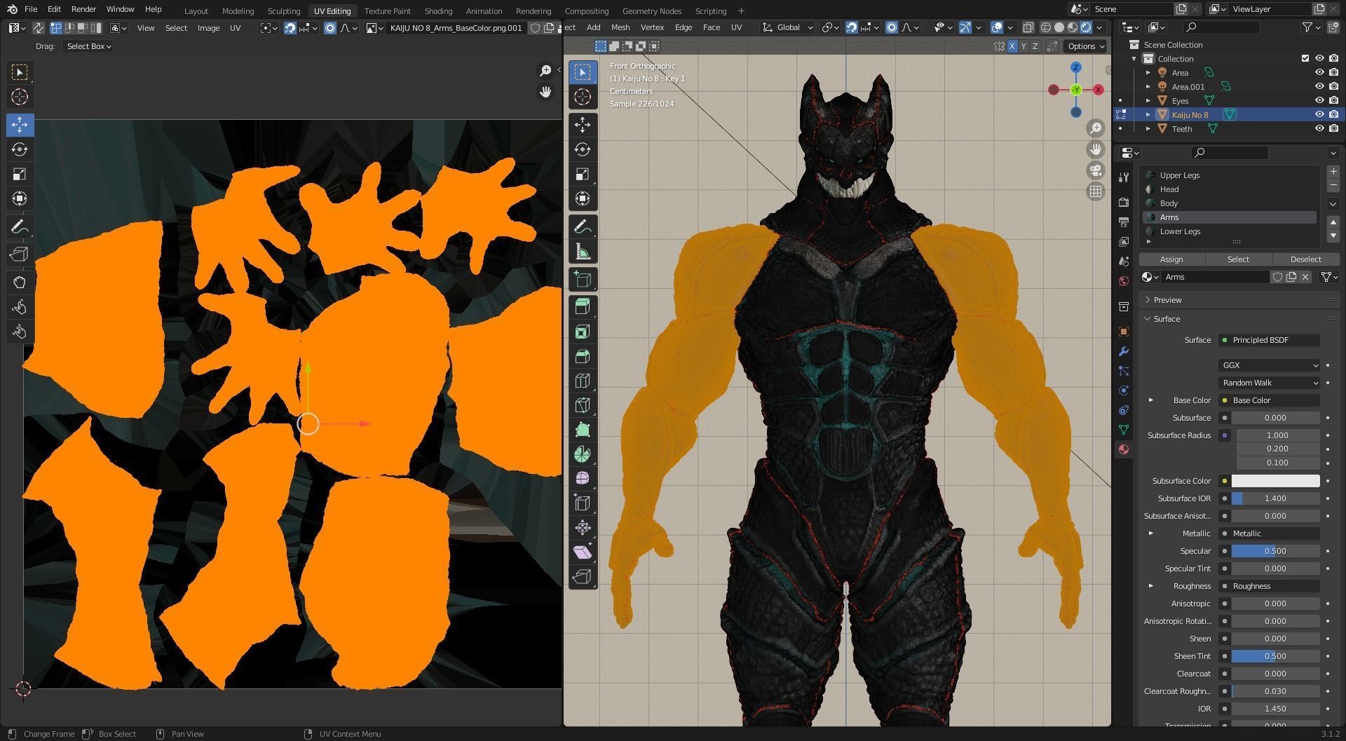 High and Low Poly Pack - Kaiju No 8 - Hibino Kafka Low-poly 3D model_42