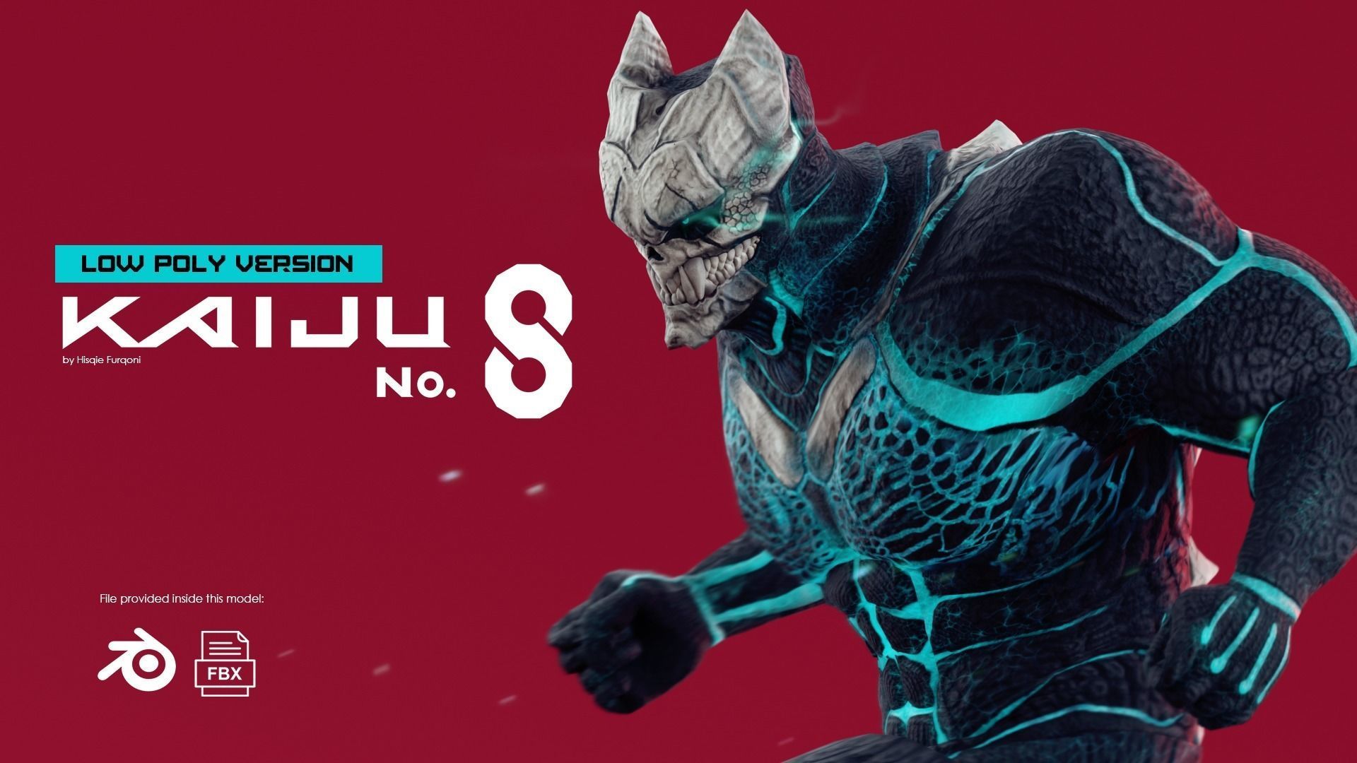 High and Low Poly Pack - Kaiju No 8 - Hibino Kafka Low-poly 3D model_4