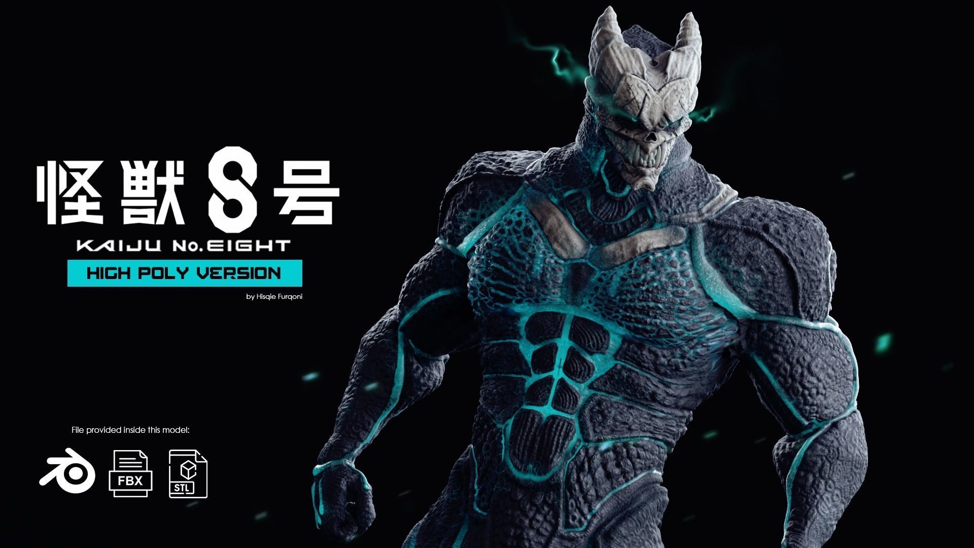 High and Low Poly Pack - Kaiju No 8 - Hibino Kafka Low-poly 3D model_24