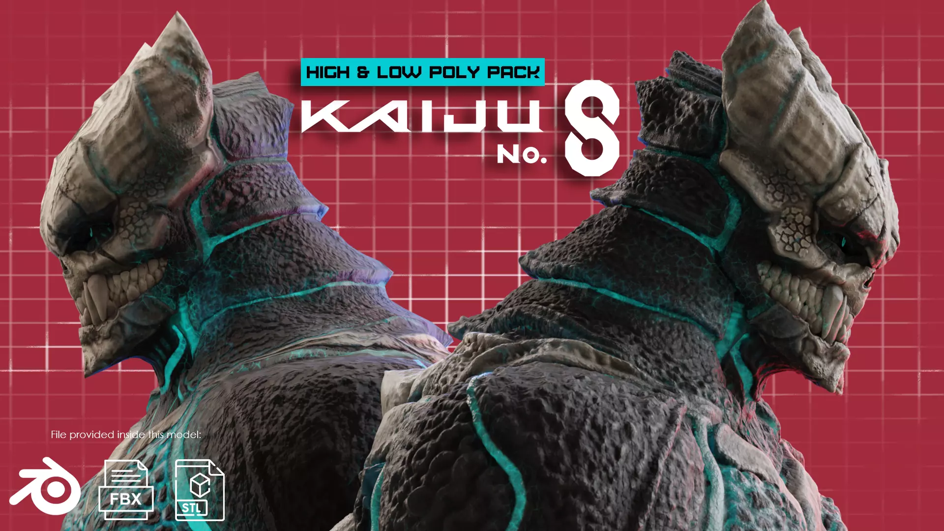 High and Low Poly Pack - Kaiju No 8 - Hibino Kafka Low-poly 3D model_0