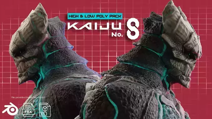 High and Low Poly Pack - Kaiju No 8 - Hibino Kafka