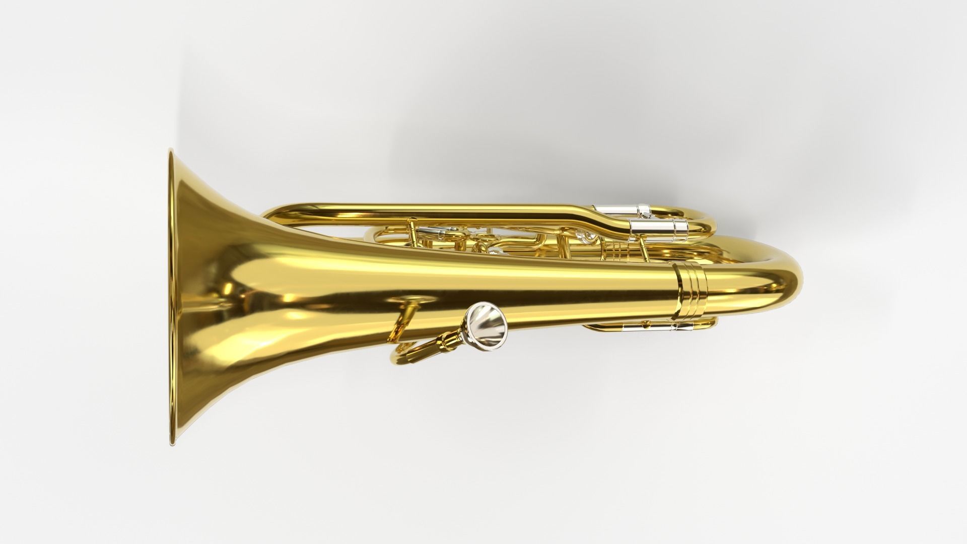 Euphonium Three Materials Brass Copper and Silver 3D model_12