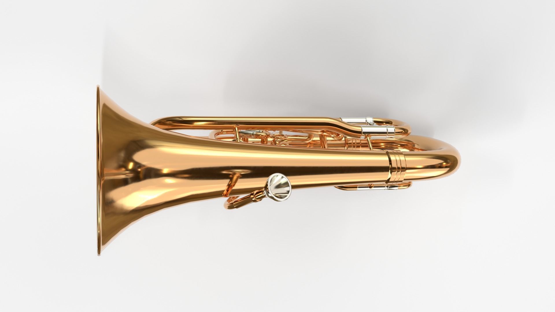 Euphonium Three Materials Brass Copper and Silver 3D model_14