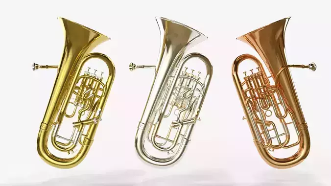 Euphonium Three Materials Brass Copper and Silver