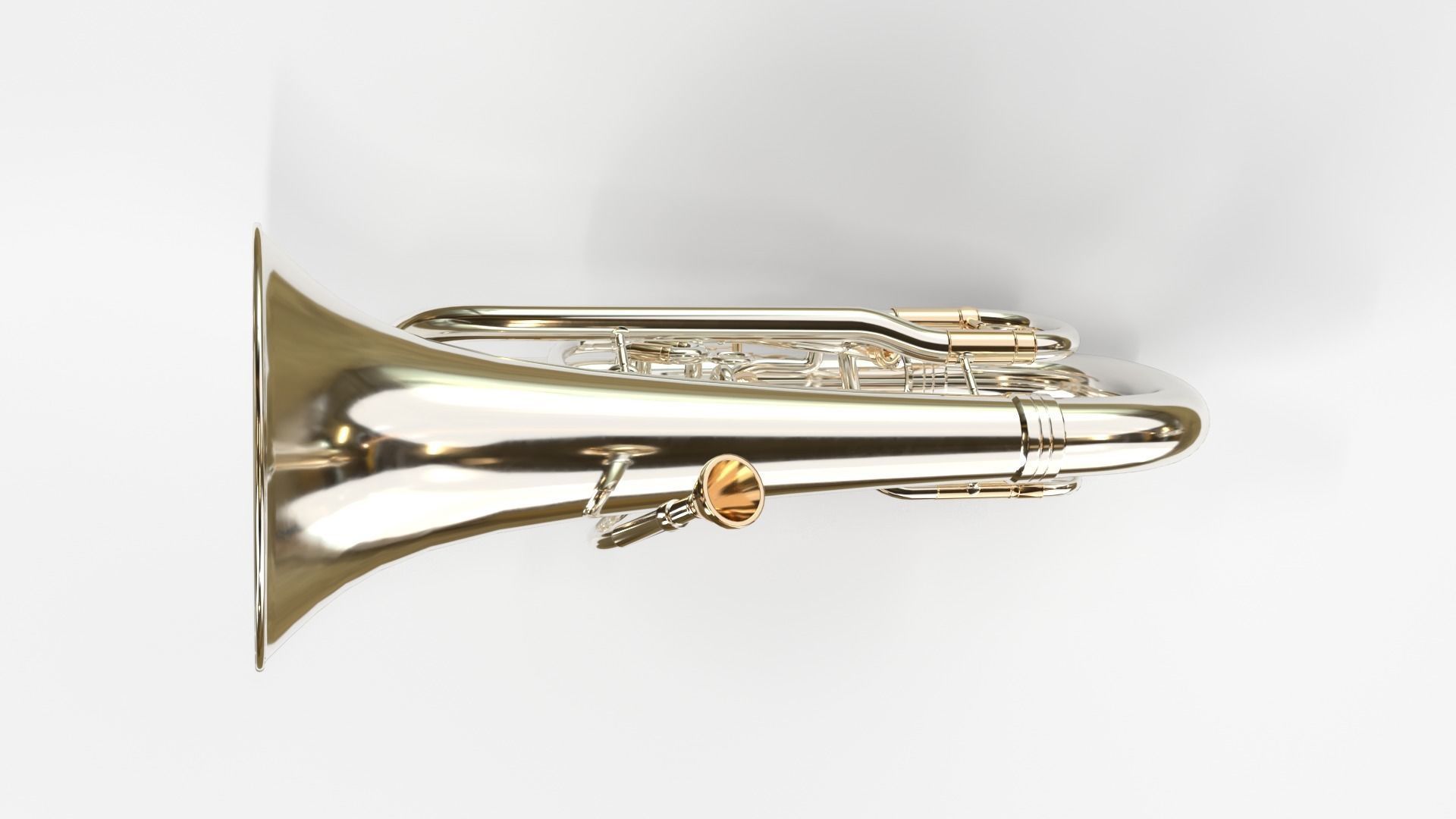 Euphonium Three Materials Brass Copper and Silver 3D model_13