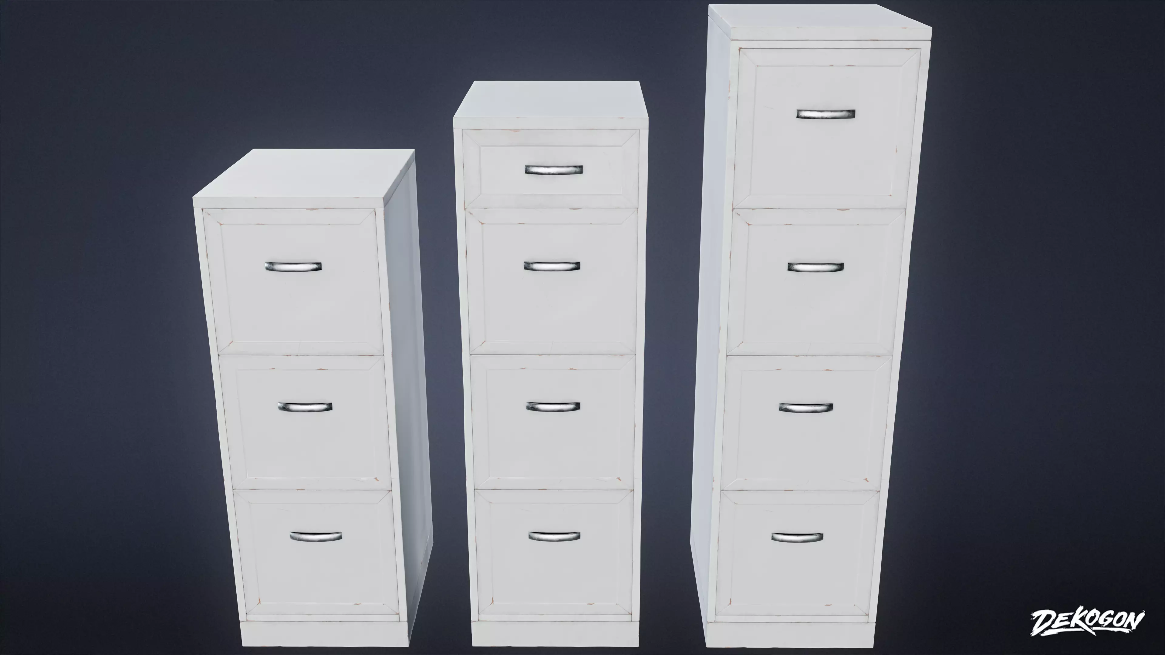 SUBURBS - File Cabinet 01 - LOW POLY AND NANITE Low-poly 3D model_0