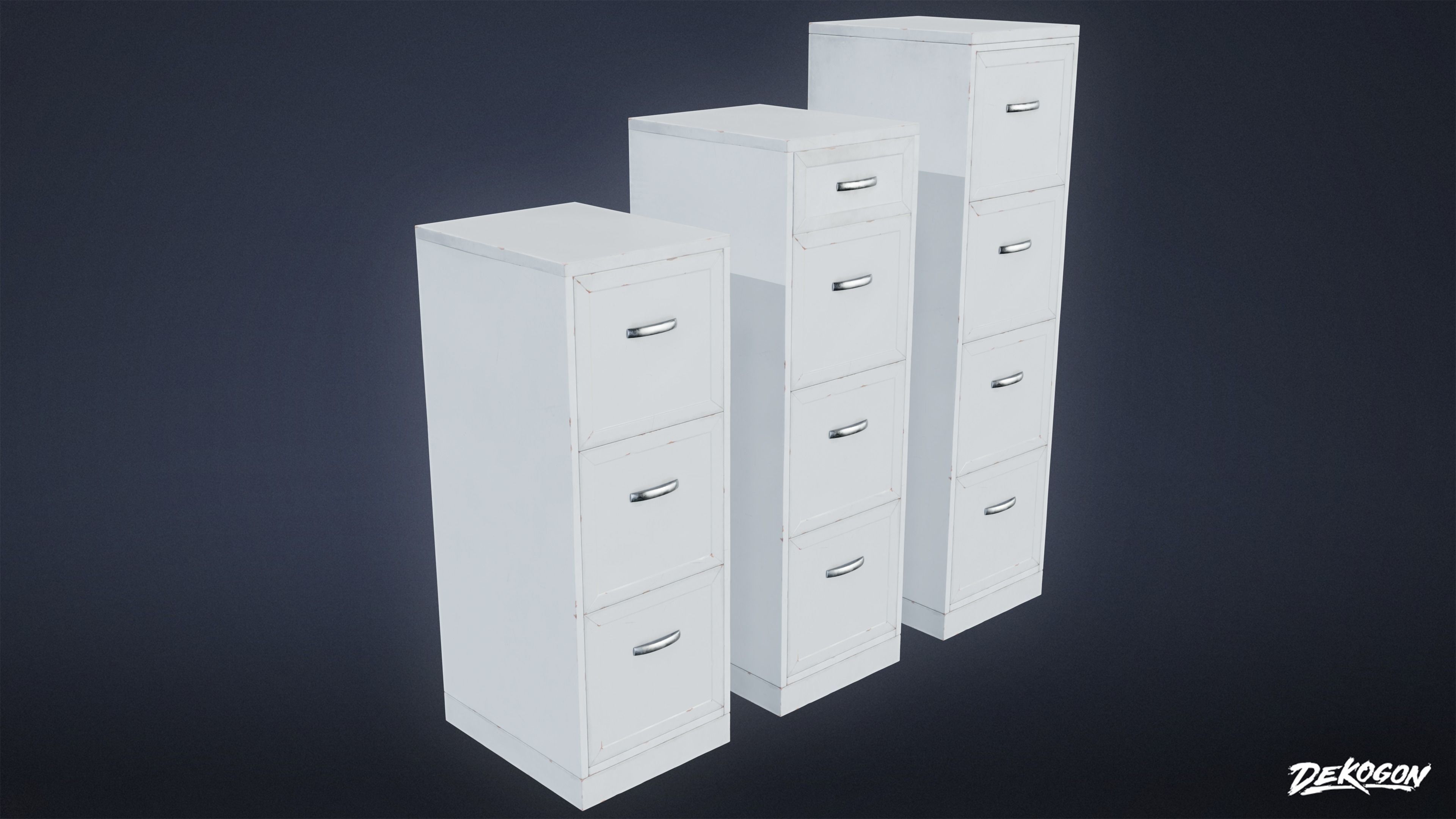 SUBURBS - File Cabinet 01 - LOW POLY AND NANITE Low-poly 3D model_2