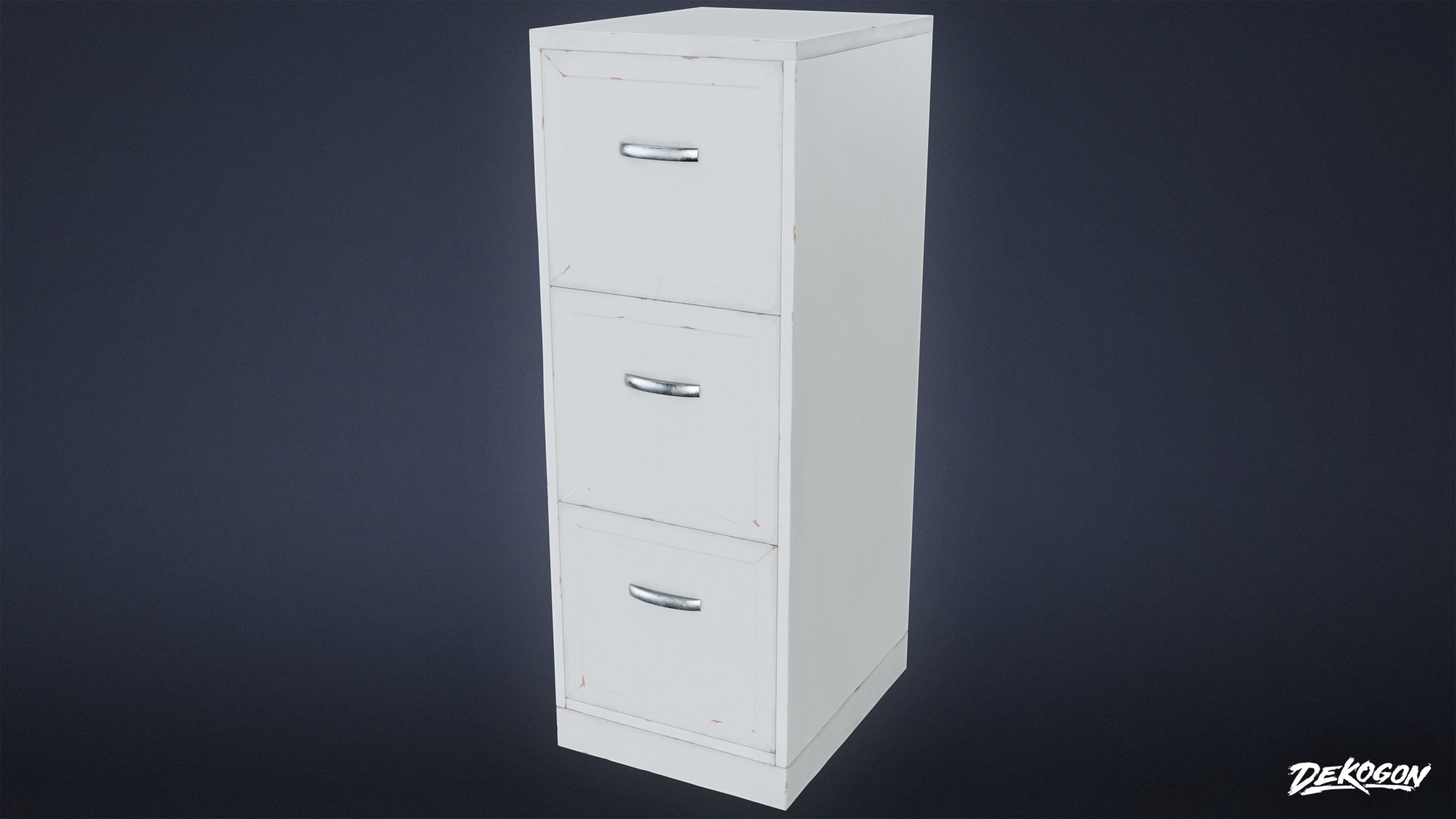 SUBURBS - File Cabinet 01 - LOW POLY AND NANITE Low-poly 3D model_5