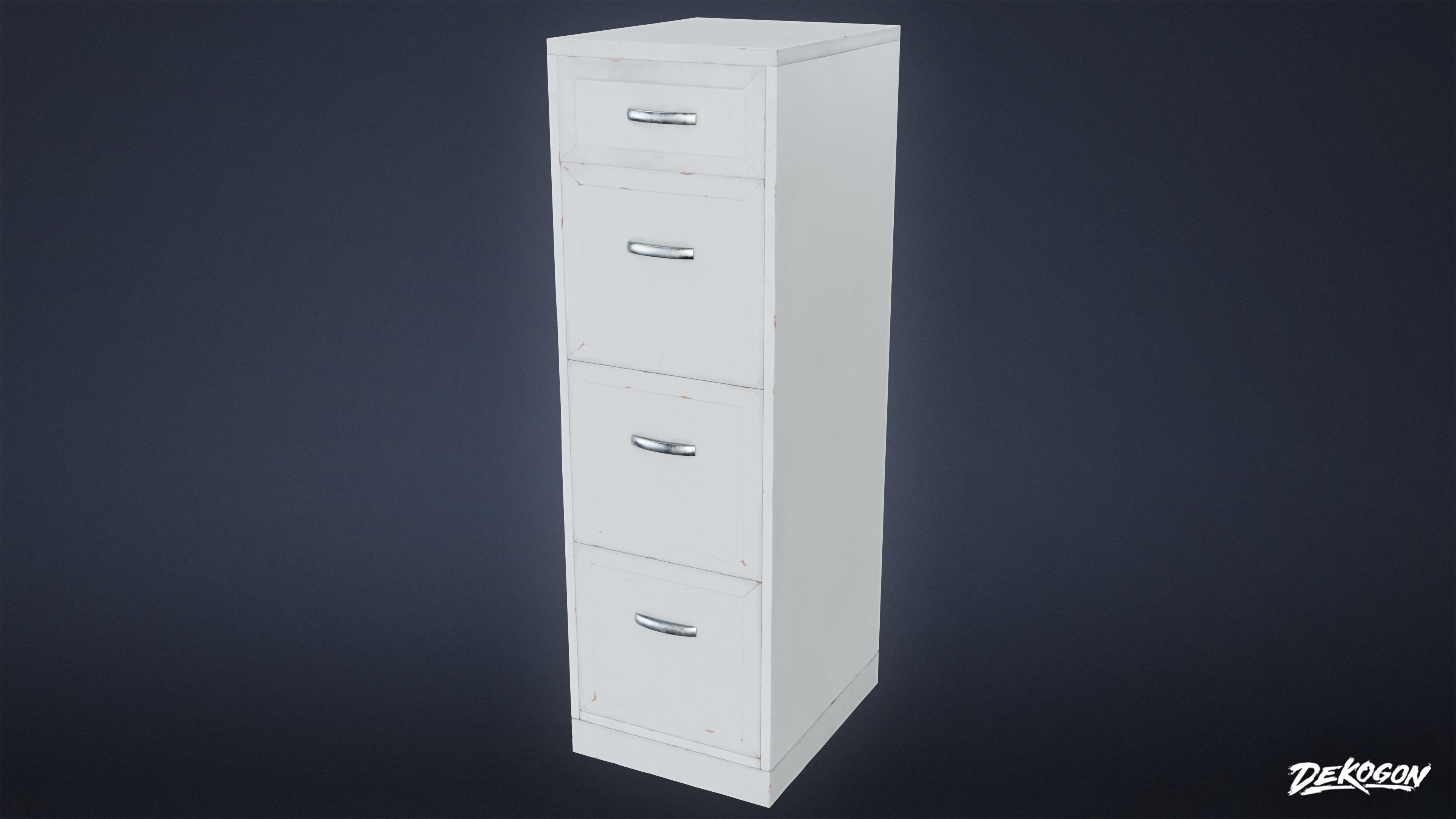 SUBURBS - File Cabinet 01 - LOW POLY AND NANITE Low-poly 3D model_6