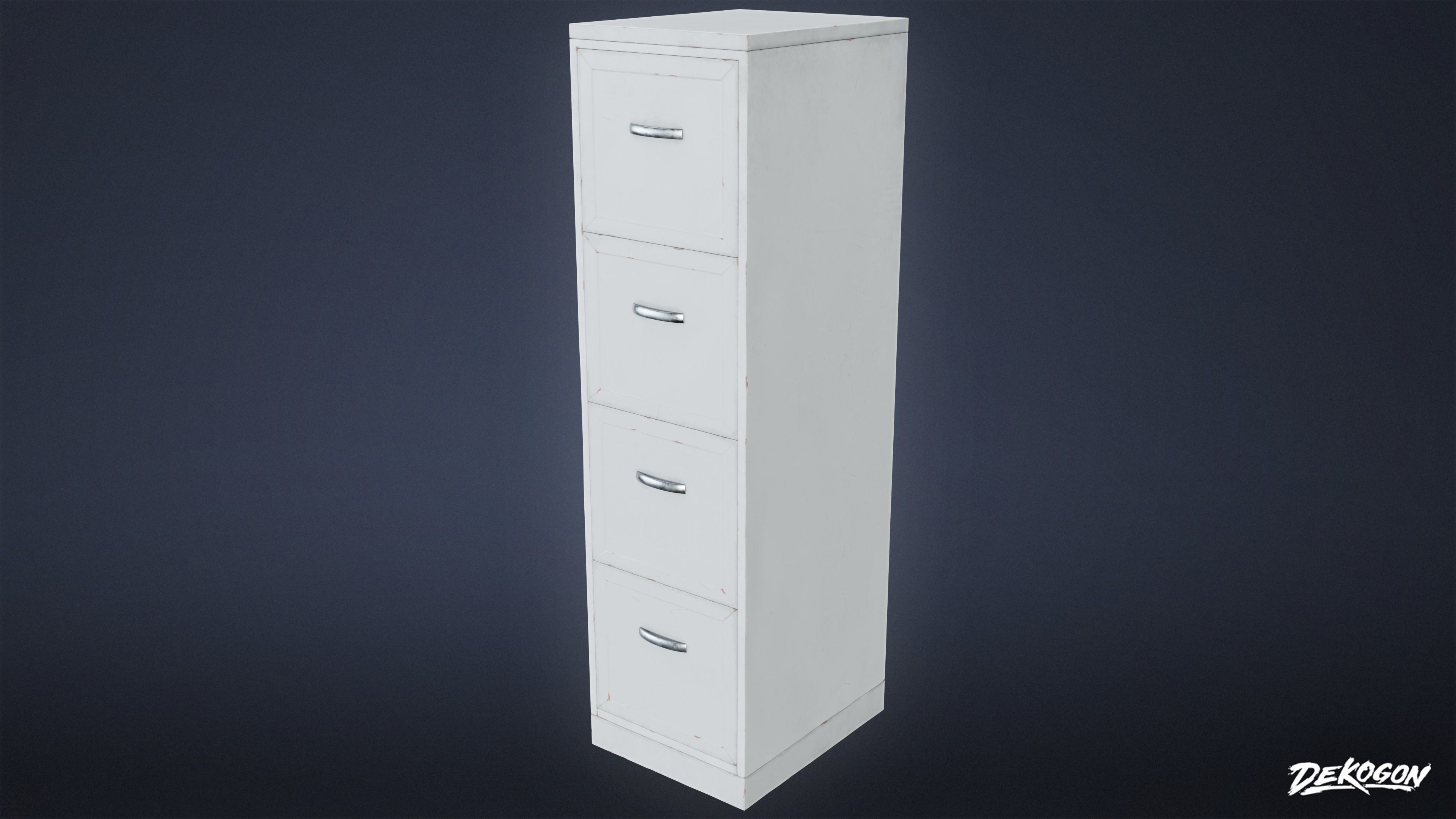 SUBURBS - File Cabinet 01 - LOW POLY AND NANITE Low-poly 3D model_4