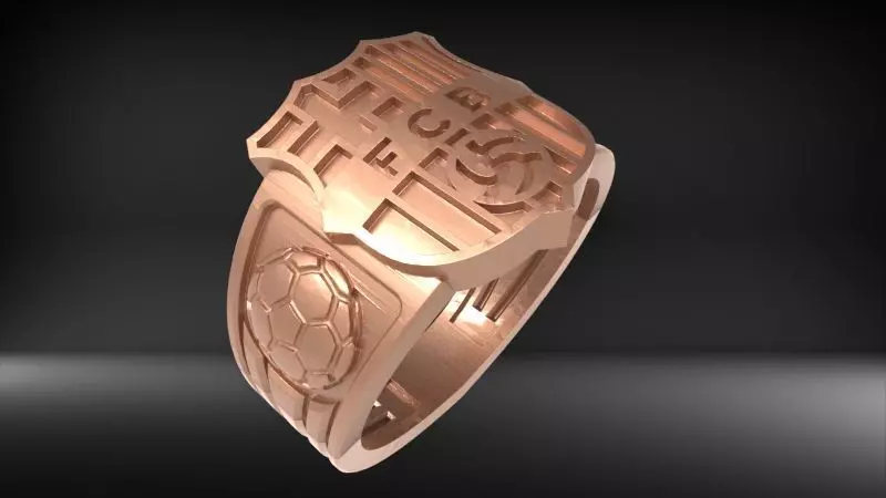 barcelona Soccer ring Hollow light weight Jewelry 3D print model