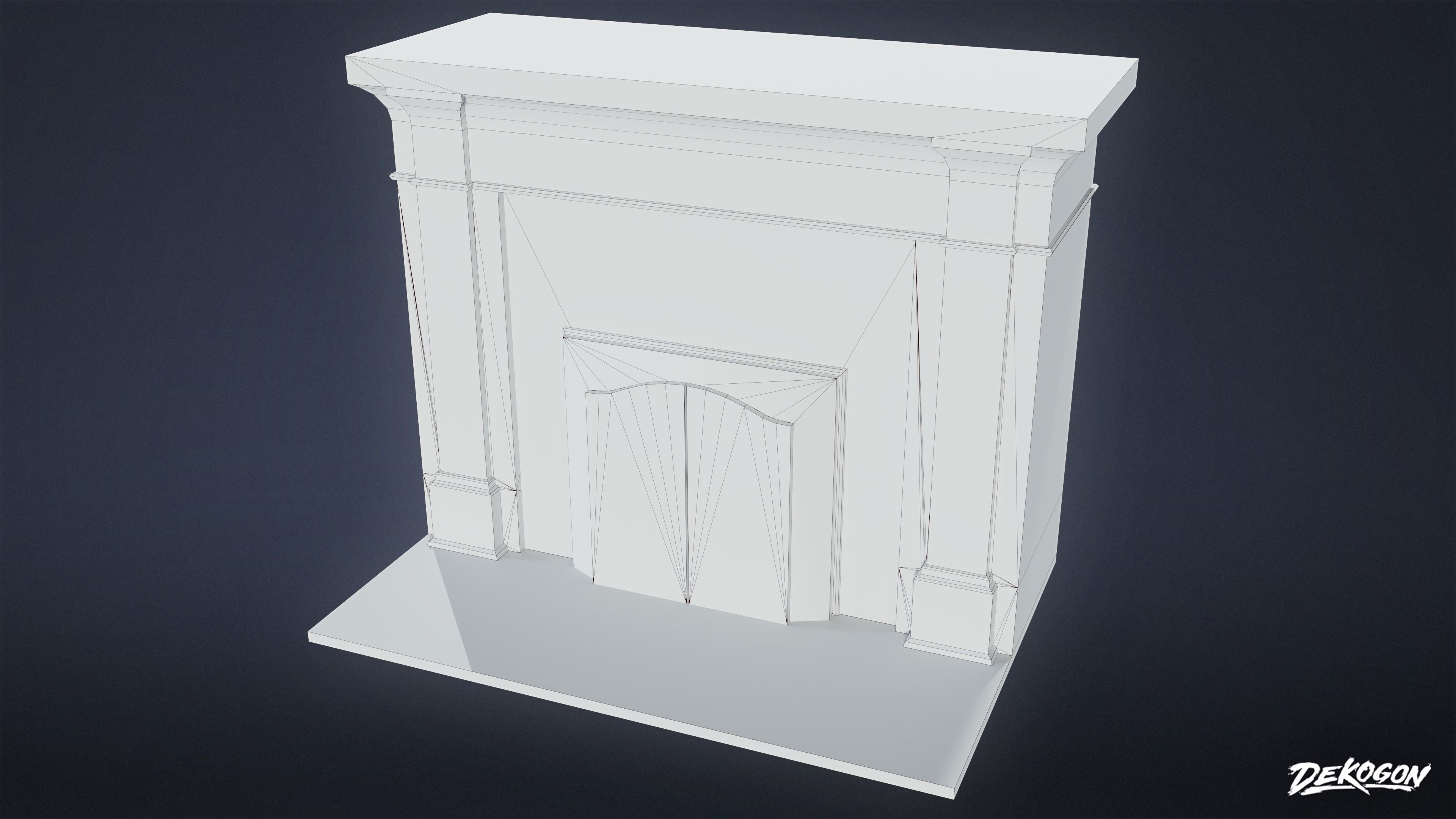 SUBURBS - Fireplace 01 - LOW POLY AND NANITE Low-poly 3D model_9