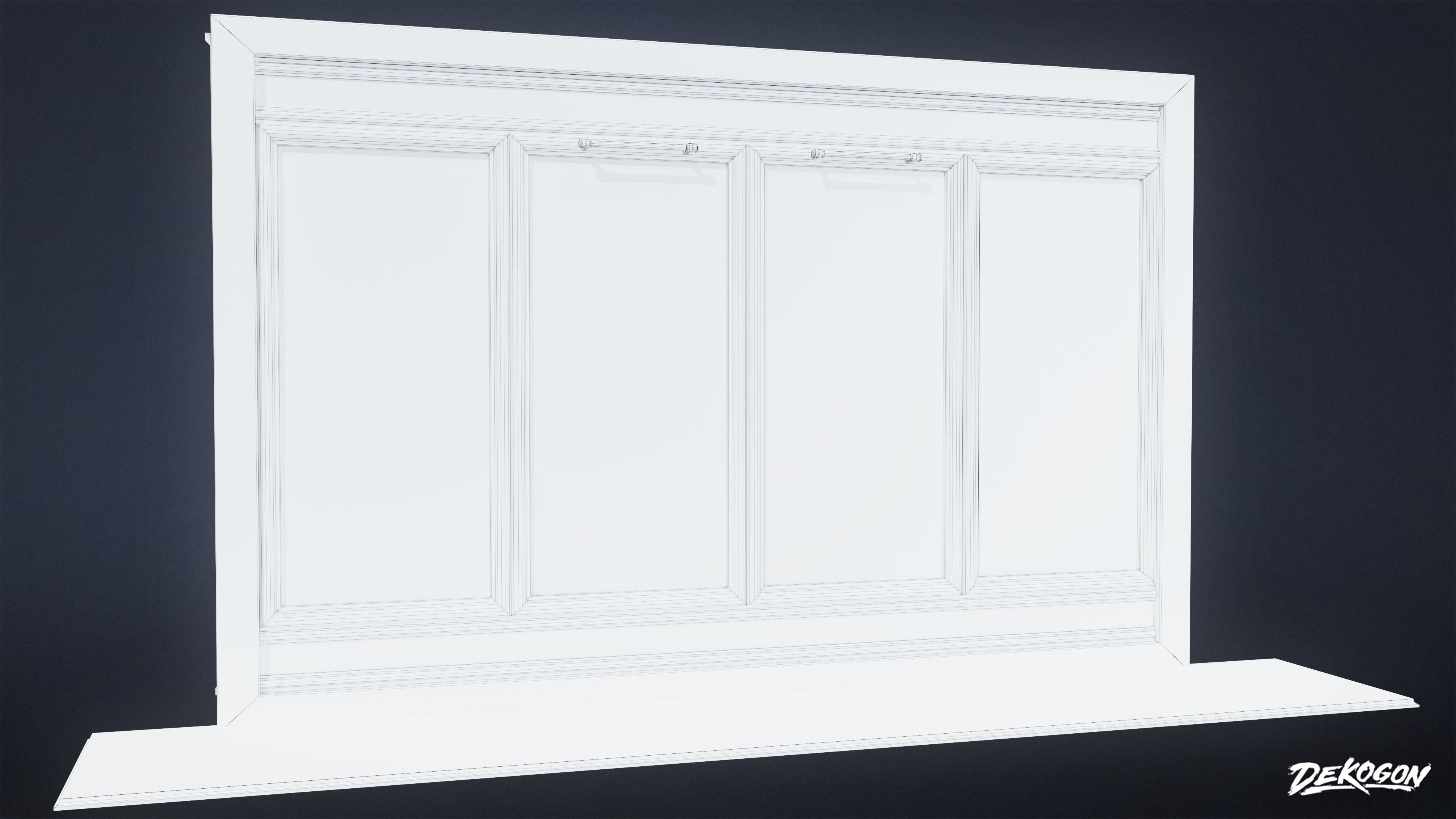 SUBURBS - Fireplace 03 - LOW POLY AND NANITE Low-poly 3D model_8