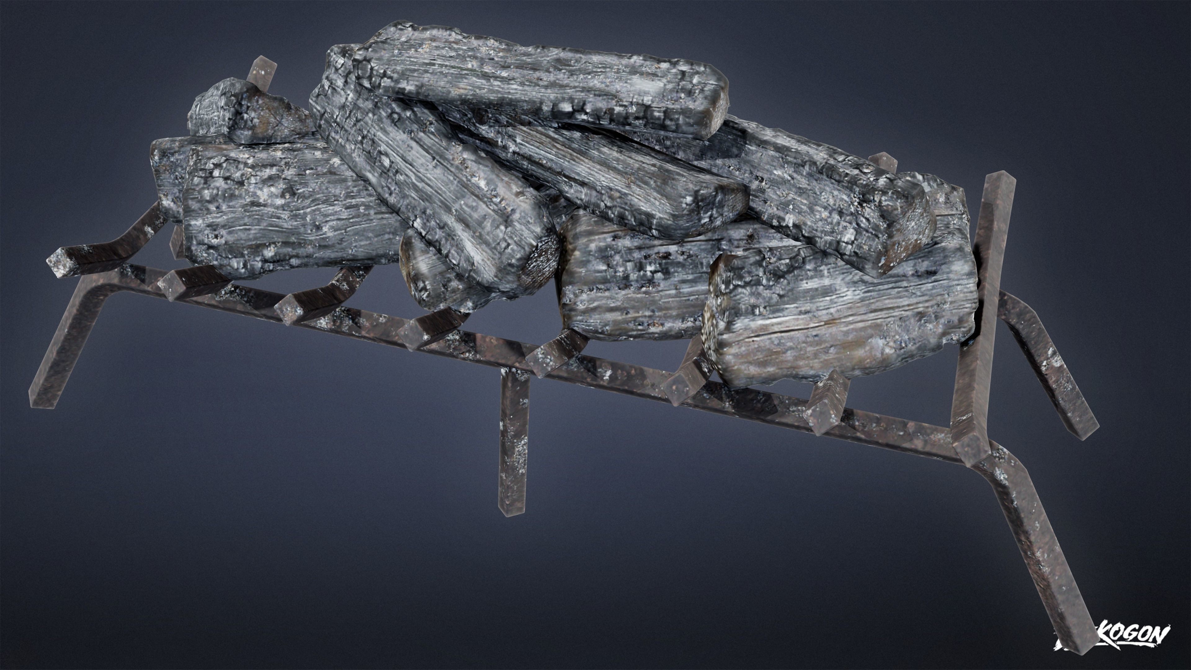 SUBURBS - Fireplace 03 - LOW POLY AND NANITE Low-poly 3D model_5