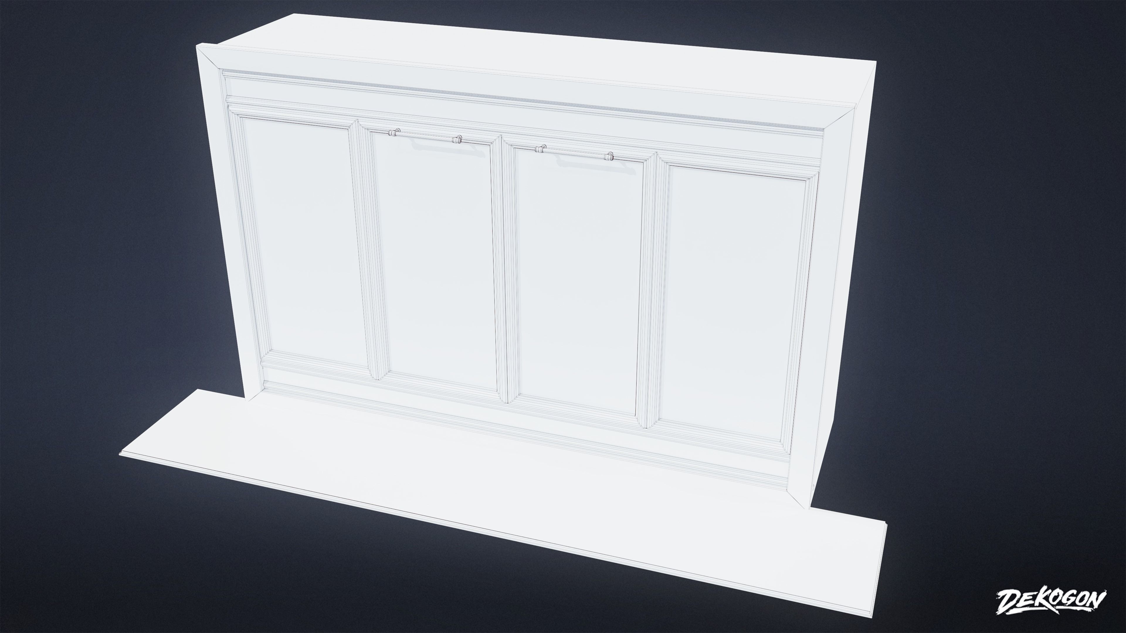 SUBURBS - Fireplace 03 - LOW POLY AND NANITE Low-poly 3D model_7