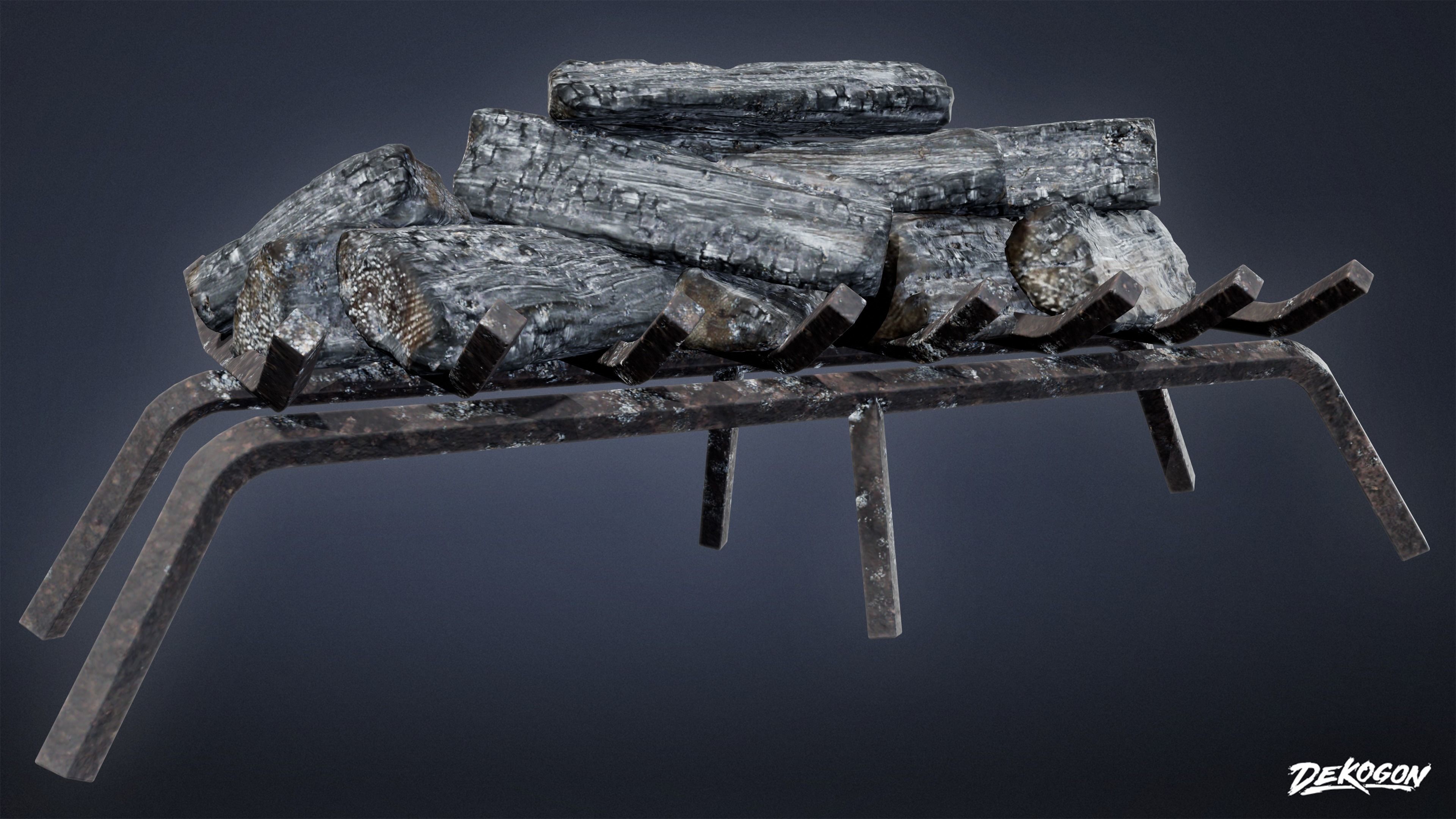 SUBURBS - Fireplace 03 - LOW POLY AND NANITE Low-poly 3D model_6