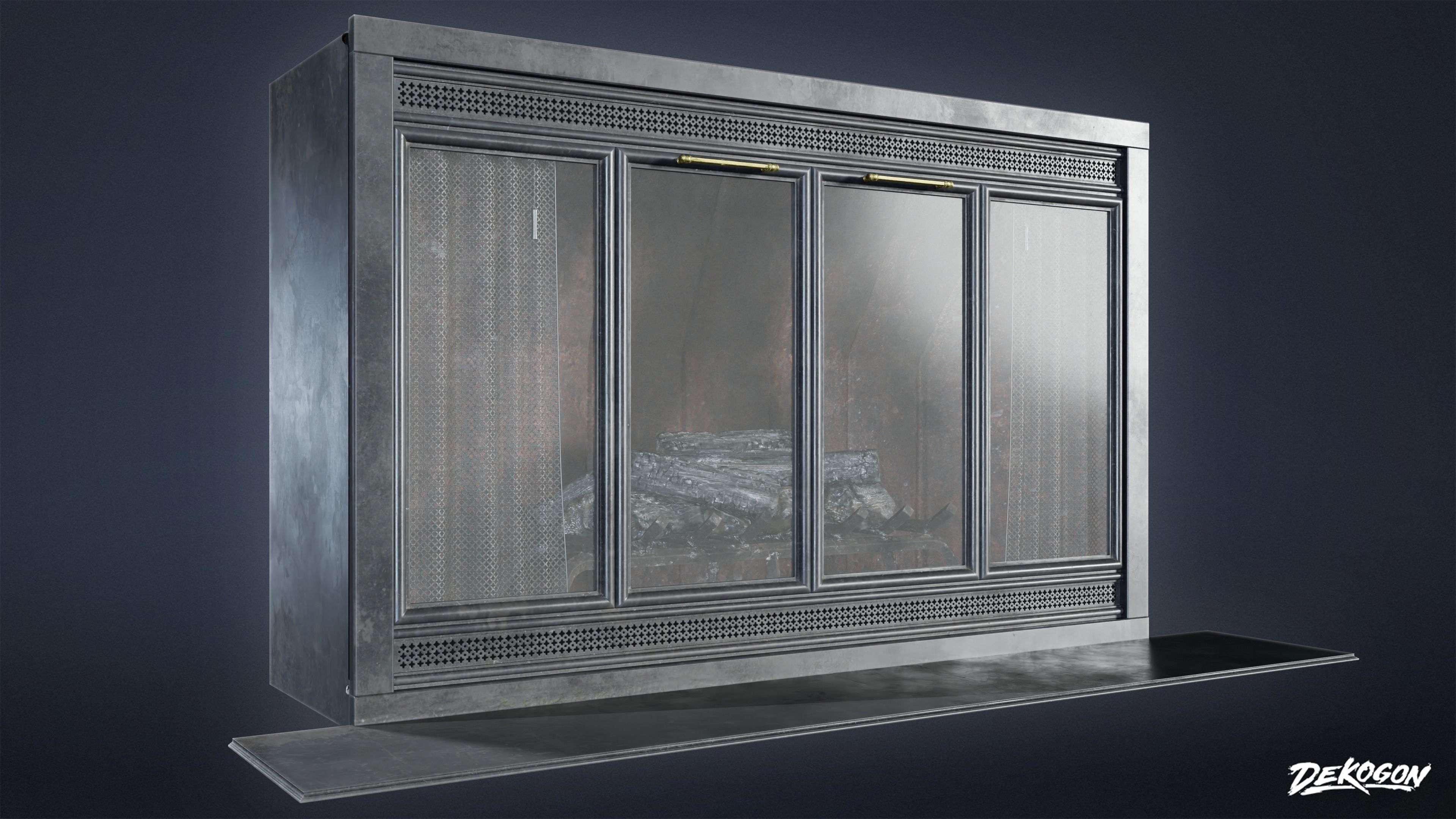 SUBURBS - Fireplace 03 - LOW POLY AND NANITE Low-poly 3D model_4