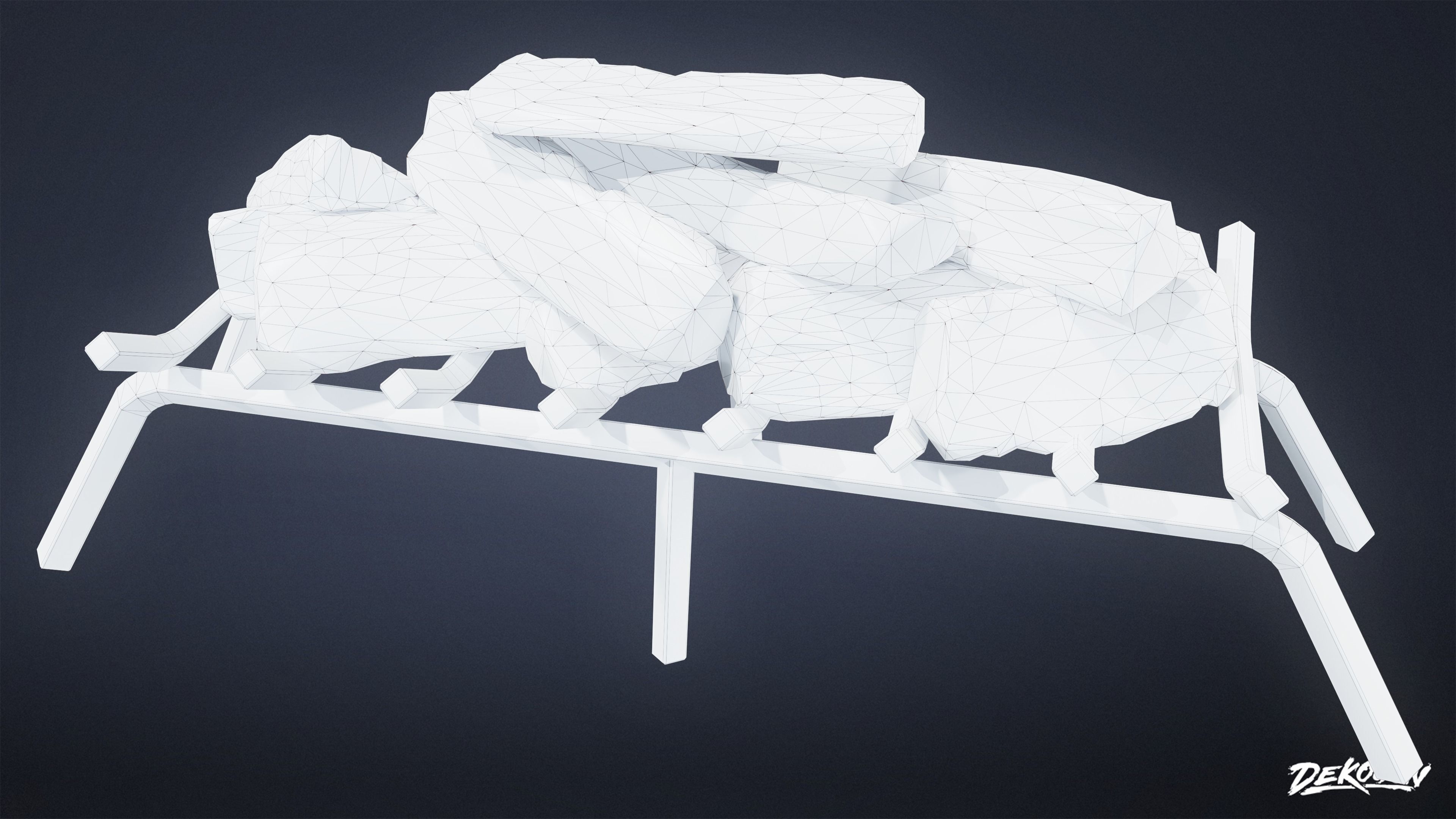 SUBURBS - Fireplace 03 - LOW POLY AND NANITE Low-poly 3D model_9