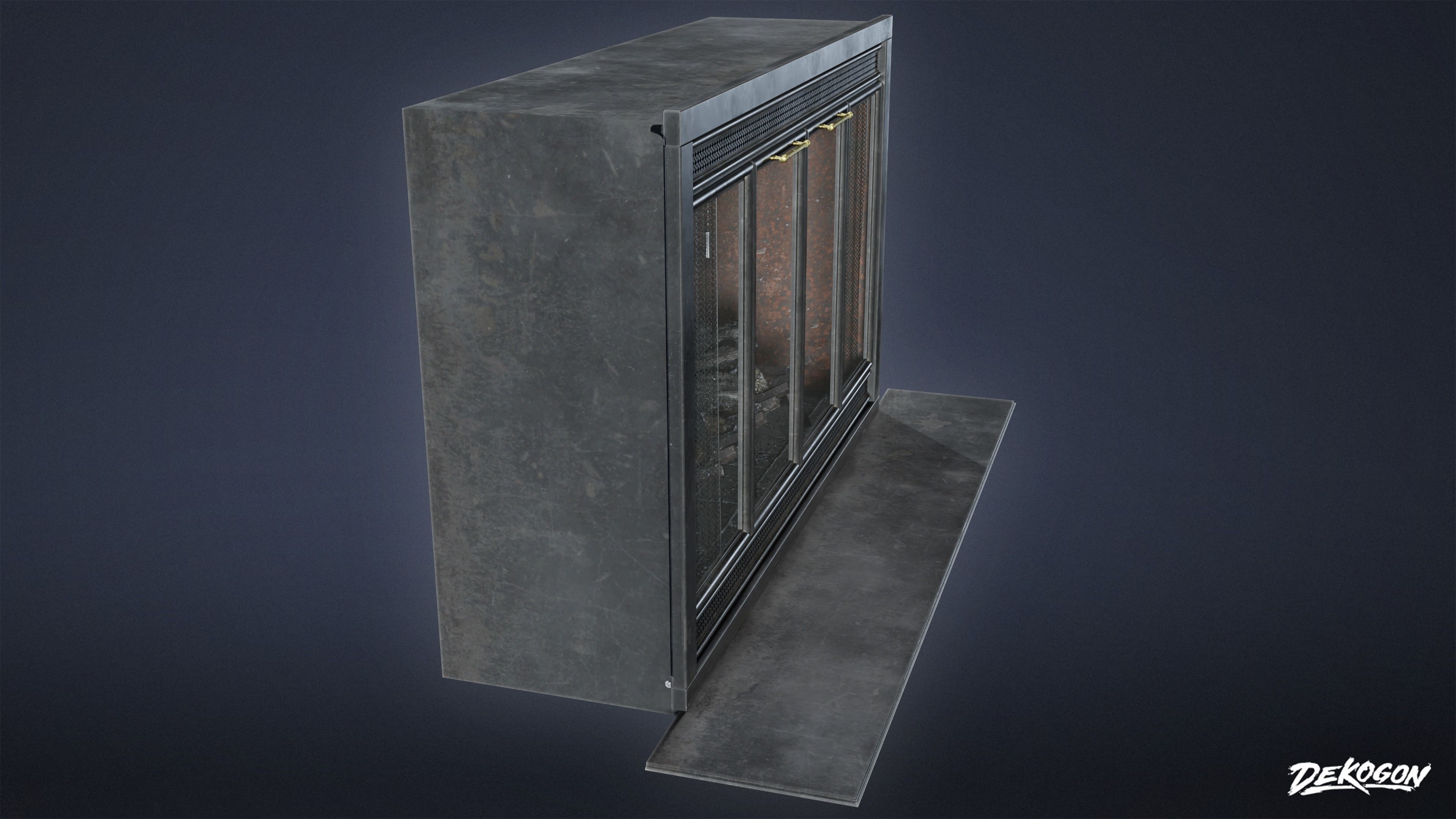 SUBURBS - Fireplace 03 - LOW POLY AND NANITE Low-poly 3D model_2