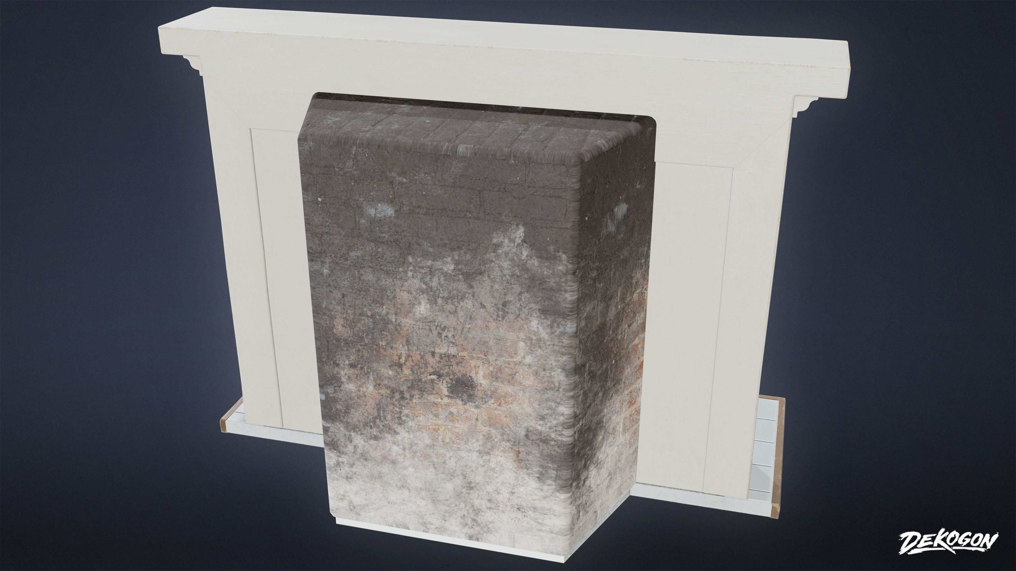 SUBURBS - Fireplace 04 - LOW POLY AND NANITE Low-poly 3D model_2