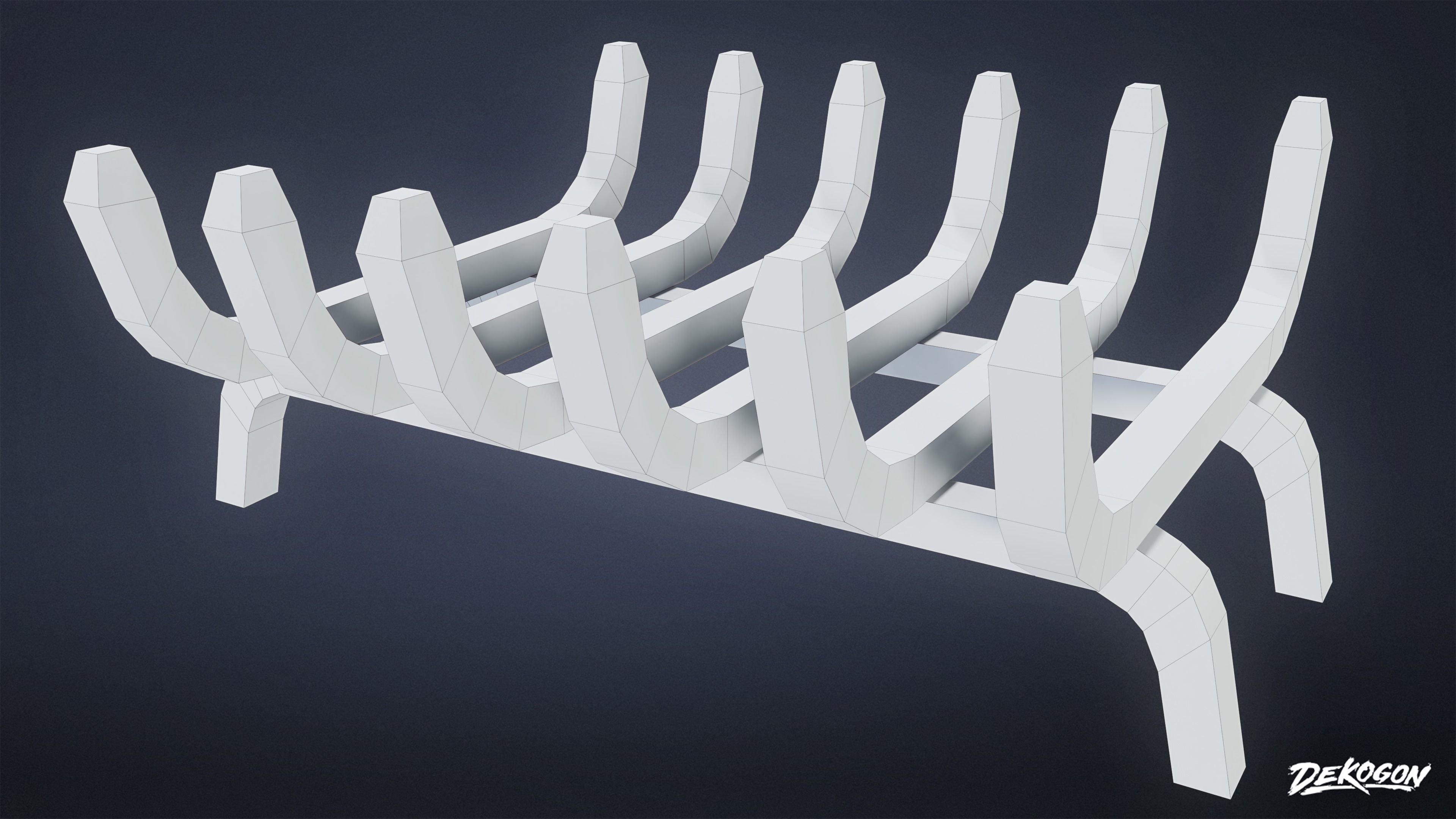 SUBURBS - Fireplace 04 - LOW POLY AND NANITE Low-poly 3D model_7