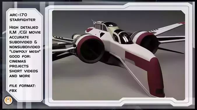 Star wars ARC-170 Starfighter ready for movie projects 3D model
