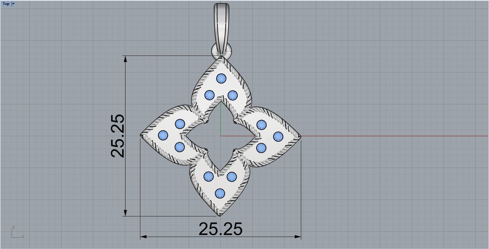 Leaf pendant model 838 3D print model_8