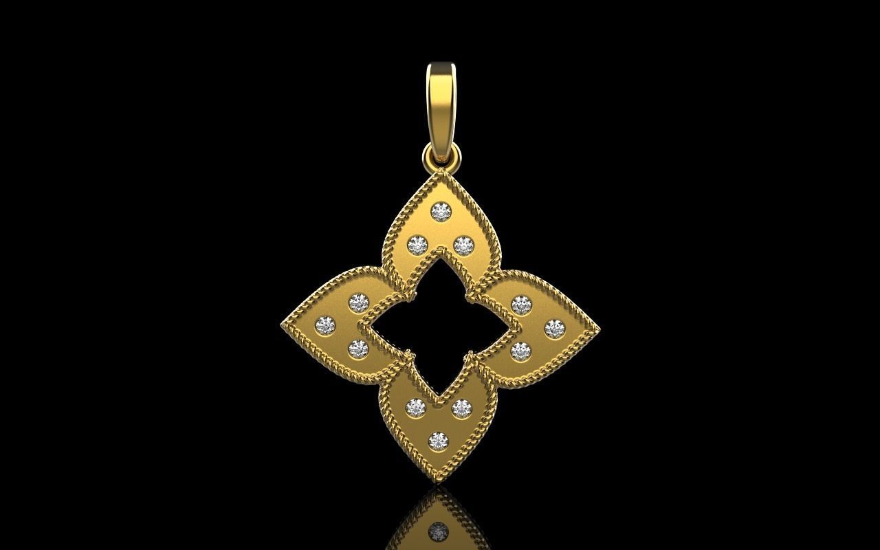 Leaf pendant model 838 3D print model_2