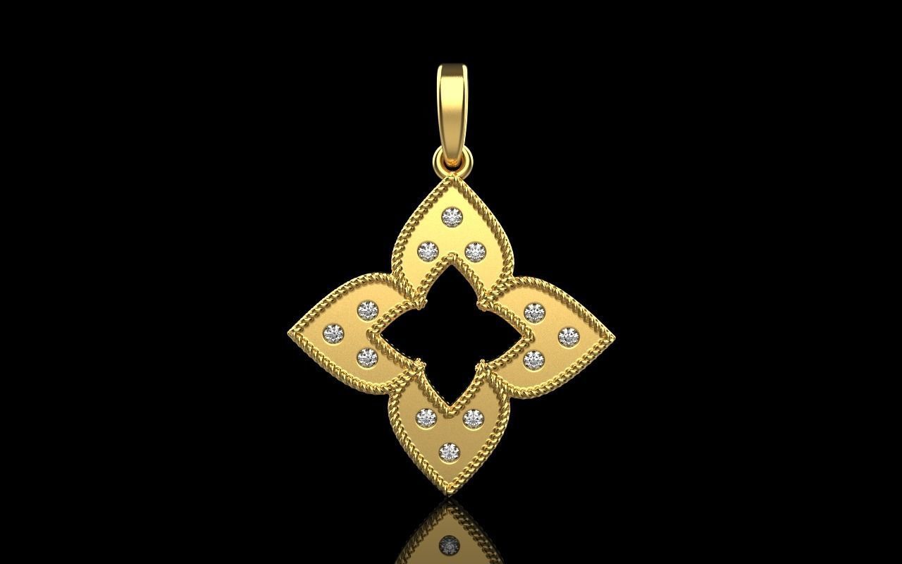 Leaf pendant model 838 3D print model_14