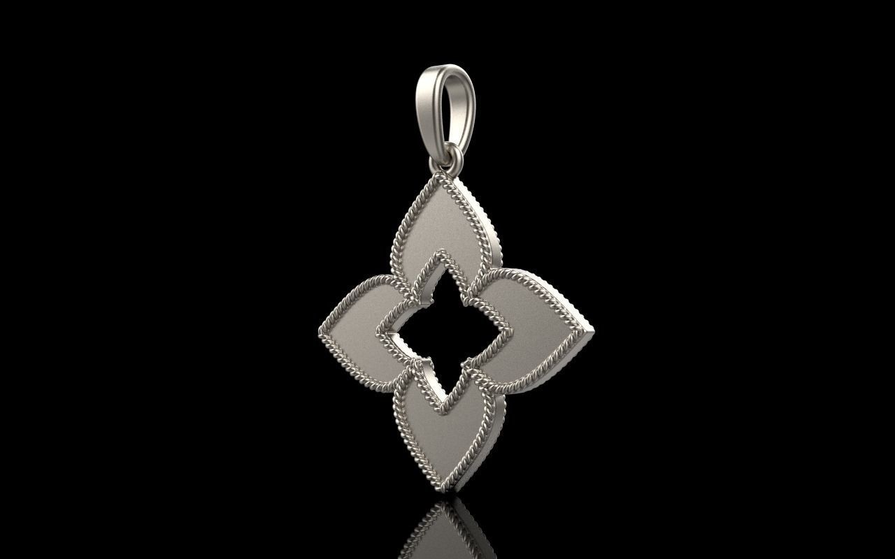 Leaf pendant model 838 3D print model_32