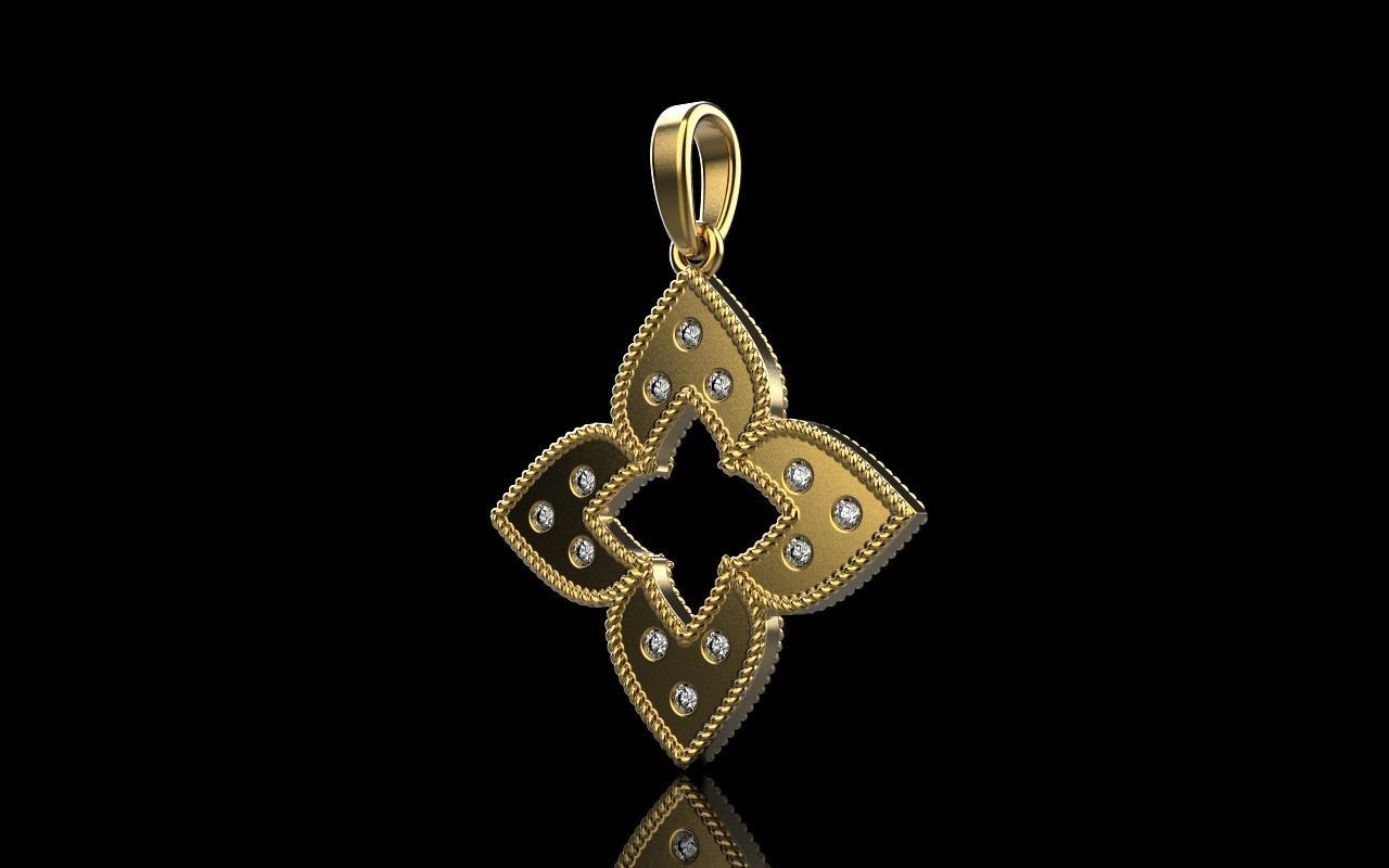 Leaf pendant model 838 3D print model_24